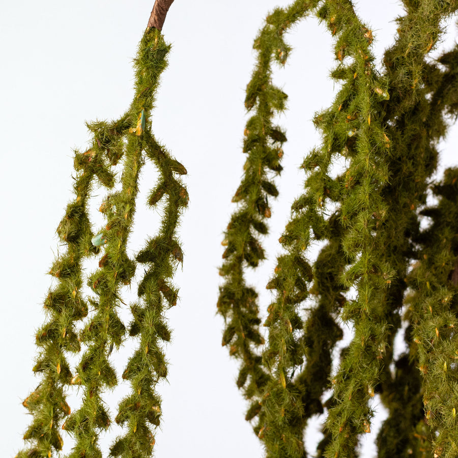 39" Hanging Feather Reed Spray: Olive Green