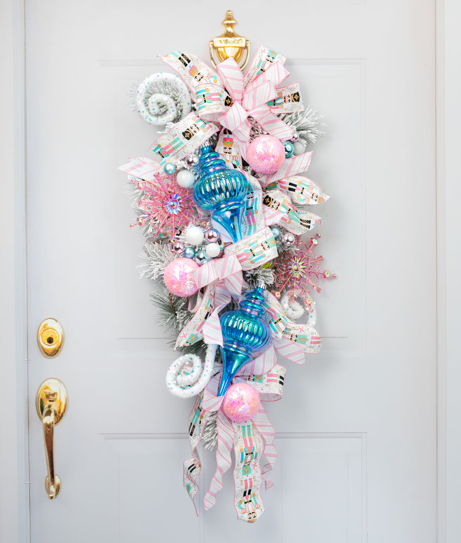 8" Iridescent Snowflake Ornament: Clear Pink