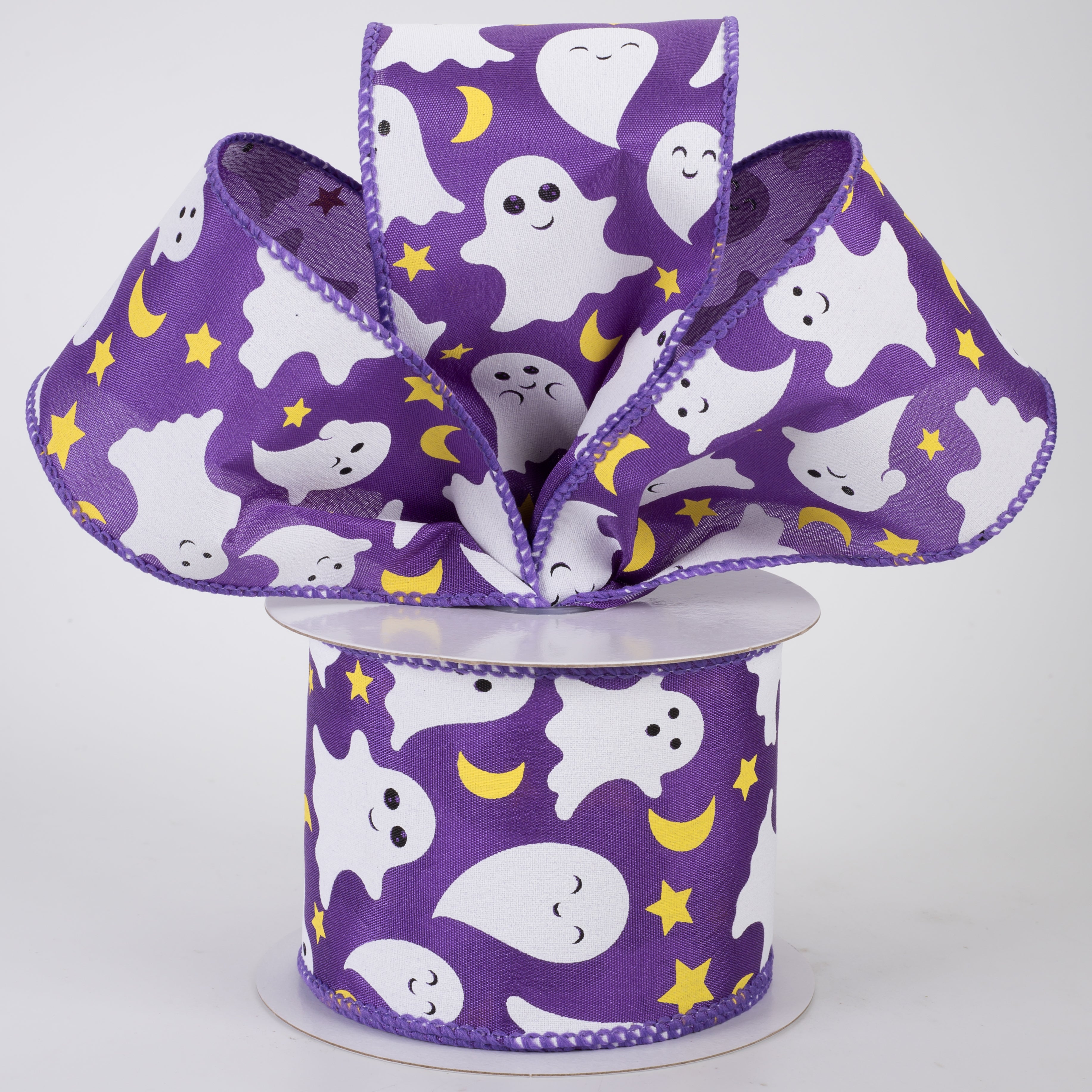 2.5" Cutie Ghosts Ribbon: Purple (10 Yards)