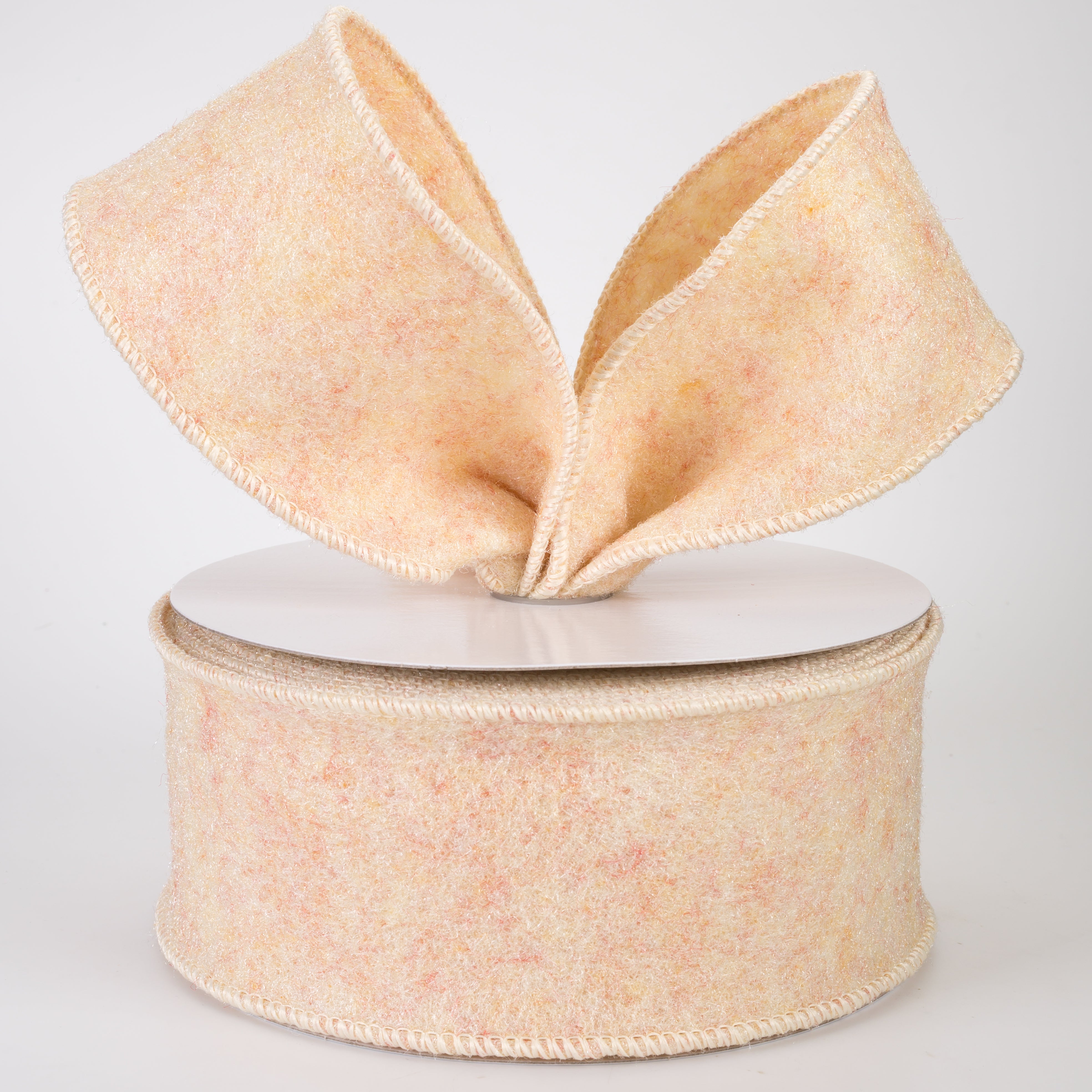 2.5" Fuzzy Felt Ribbon: Ivory Cream (10 Yards)