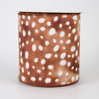4" Spotted Deer Fur Print Ribbon (10 Yards)
