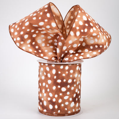 4" Spotted Deer Fur Print Ribbon (10 Yards)