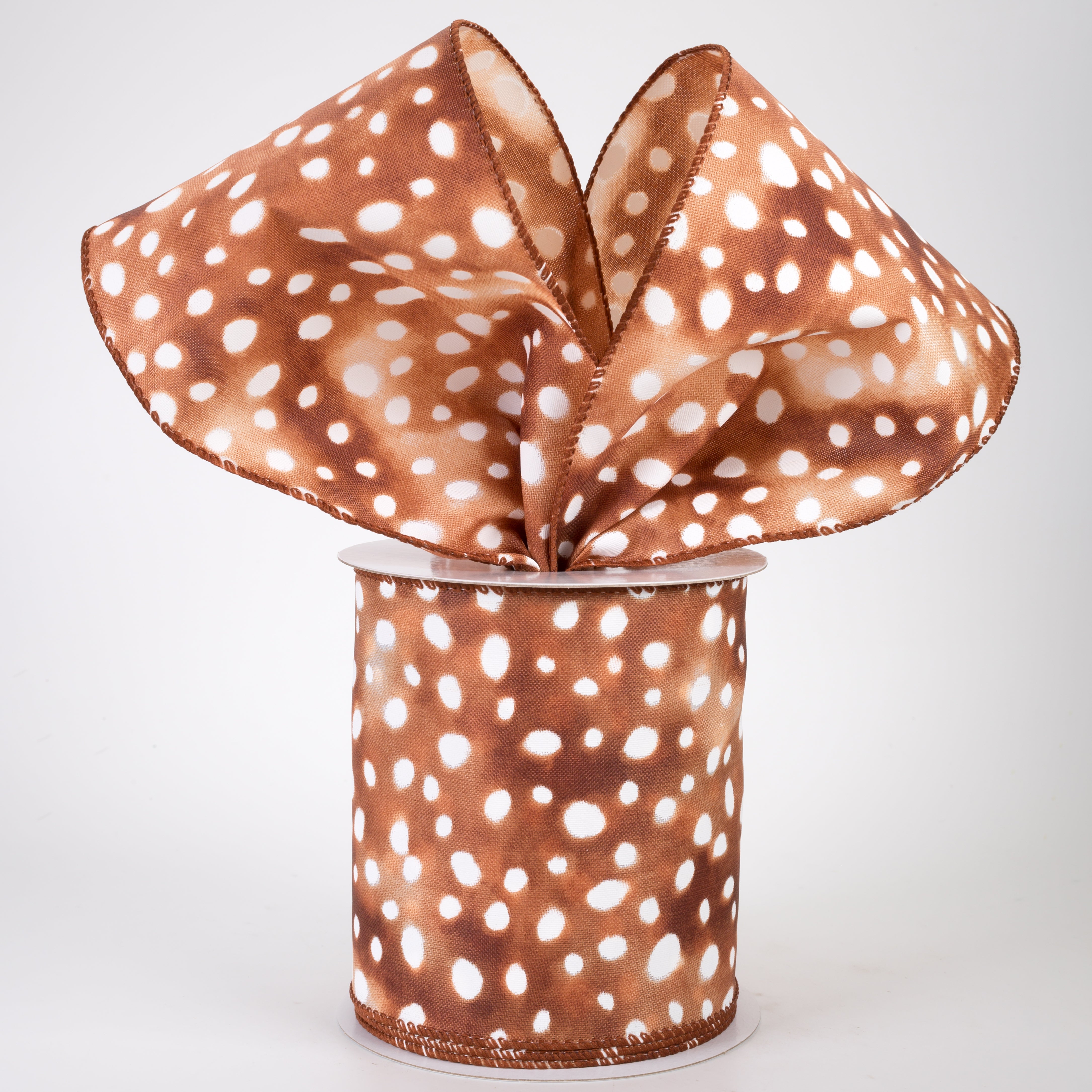 4" Spotted Deer Fur Print Ribbon (10 Yards)