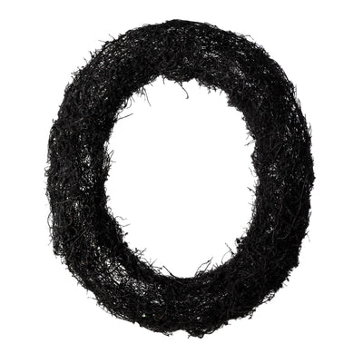 18" Black Moss Vine Wreath: Oval