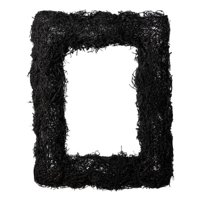 19" Black Moss Vine Wreath: Rectangle
