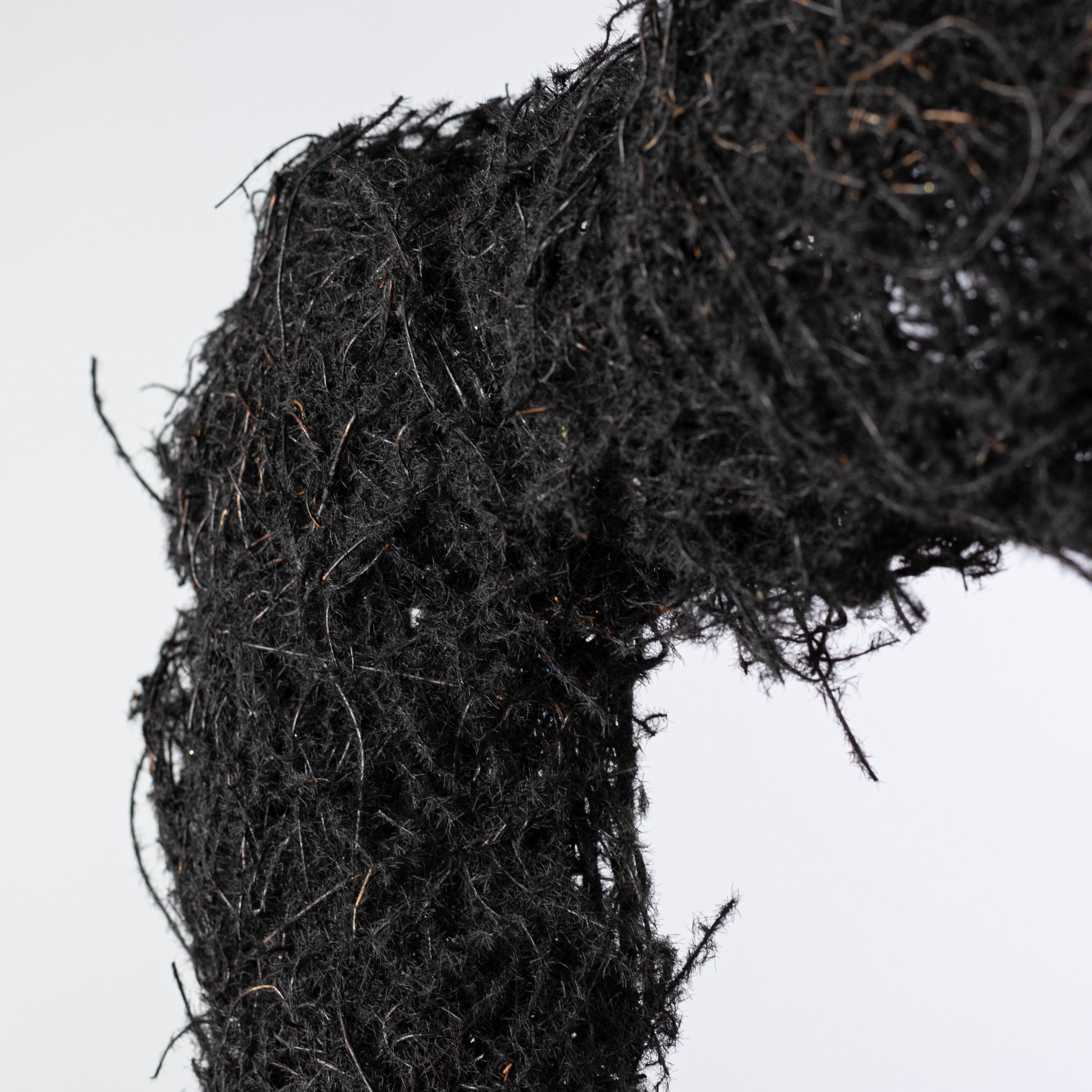 19" Black Moss Vine Wreath: Rectangle