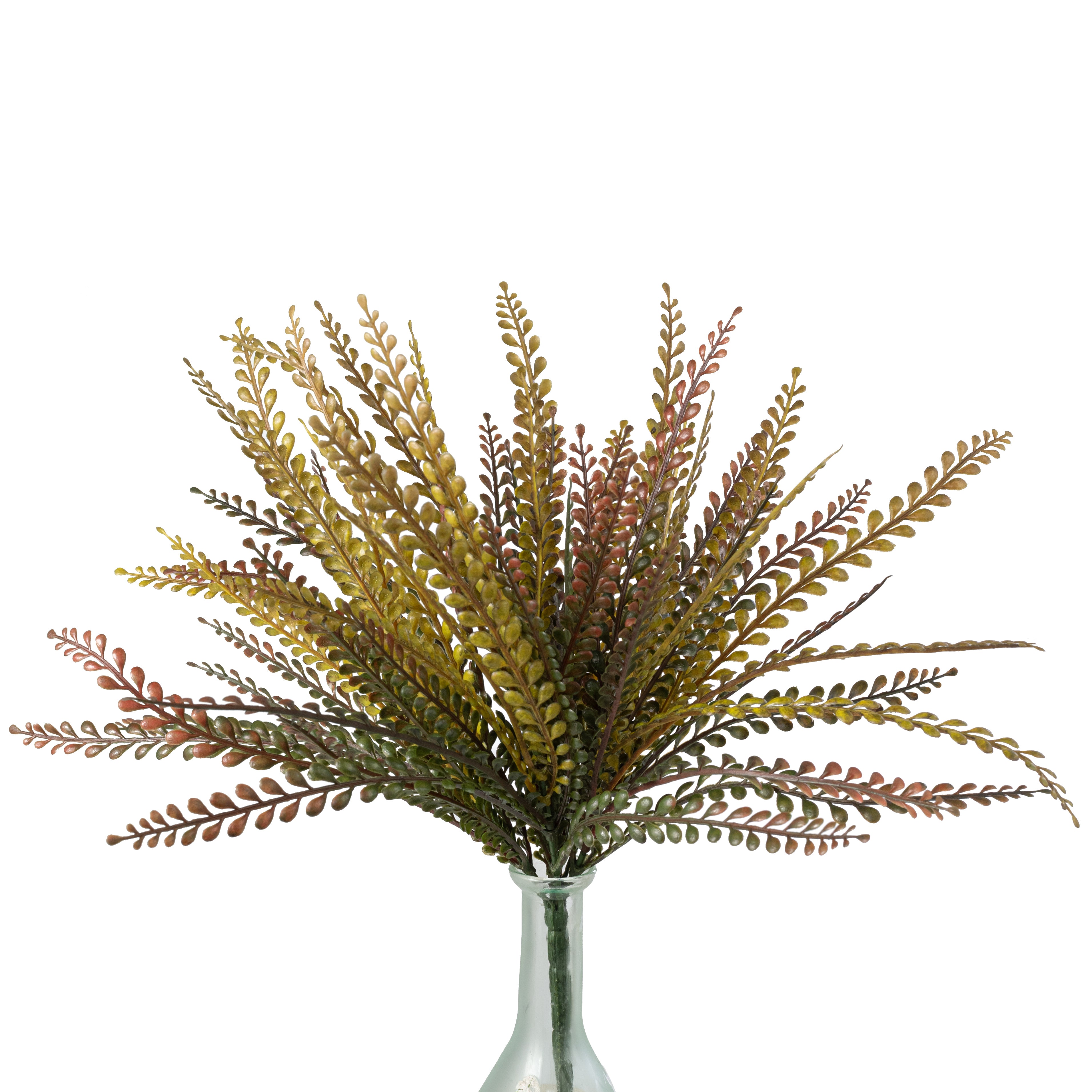 15" Plastic Button Fern Bush: Fall
