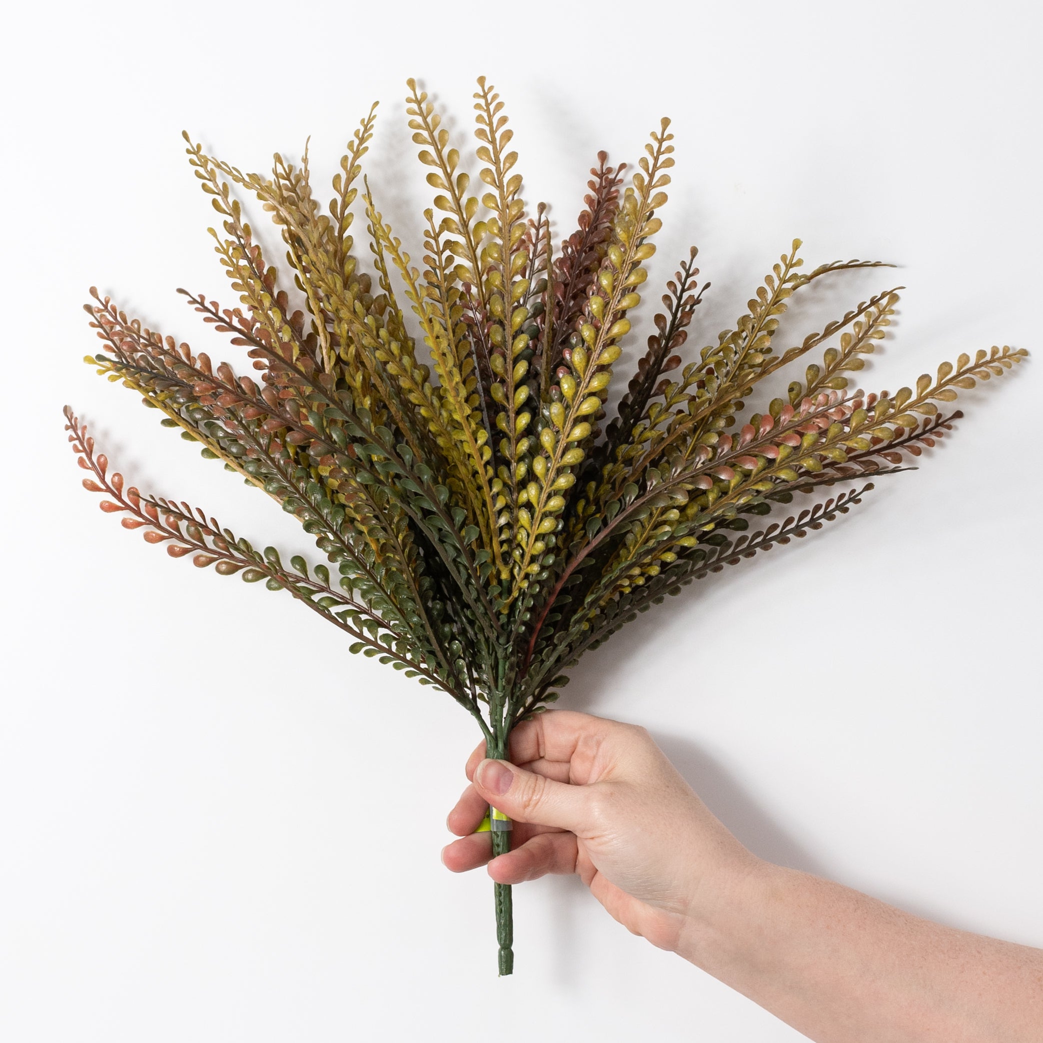 15" Plastic Button Fern Bush: Fall