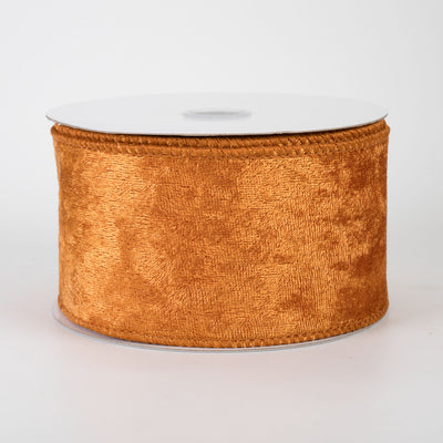 2.5" Lush Velvet Ribbon: Light Rust Orange (10 Yards)