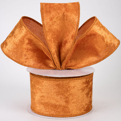 2.5" Lush Velvet Ribbon: Light Rust Orange (10 Yards)