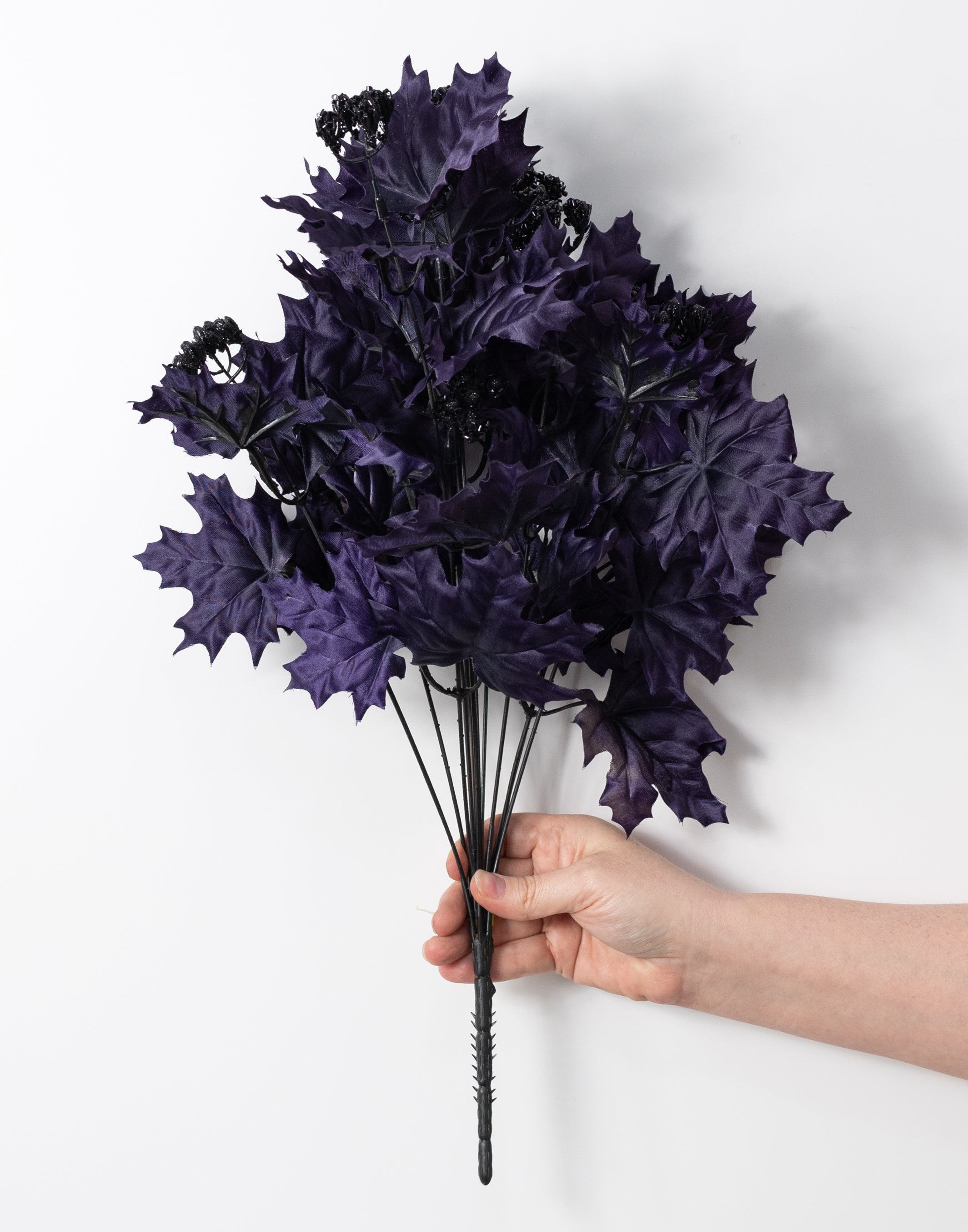 20" Maple Leaves Bush: Dark Purple (12 Stem)