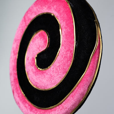 8" x 23" Gold Swirl Lollipop Spray: Pink & Black