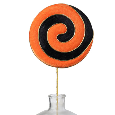 8" x 23" Gold Swirl Lollipop Spray: Orange & Black