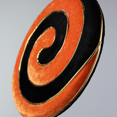 8" x 23" Gold Swirl Lollipop Spray: Orange & Black