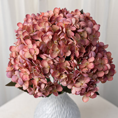 19" Hydrangea Bush: Mauve (5 Stem)