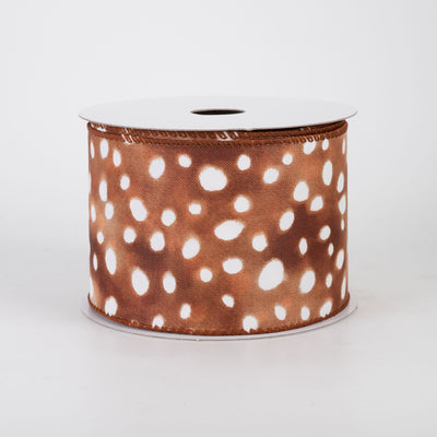 2.5" Spotted Deer Fur Print Ribbon (10 Yards)