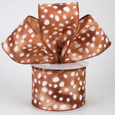 2.5" Spotted Deer Fur Print Ribbon (10 Yards)