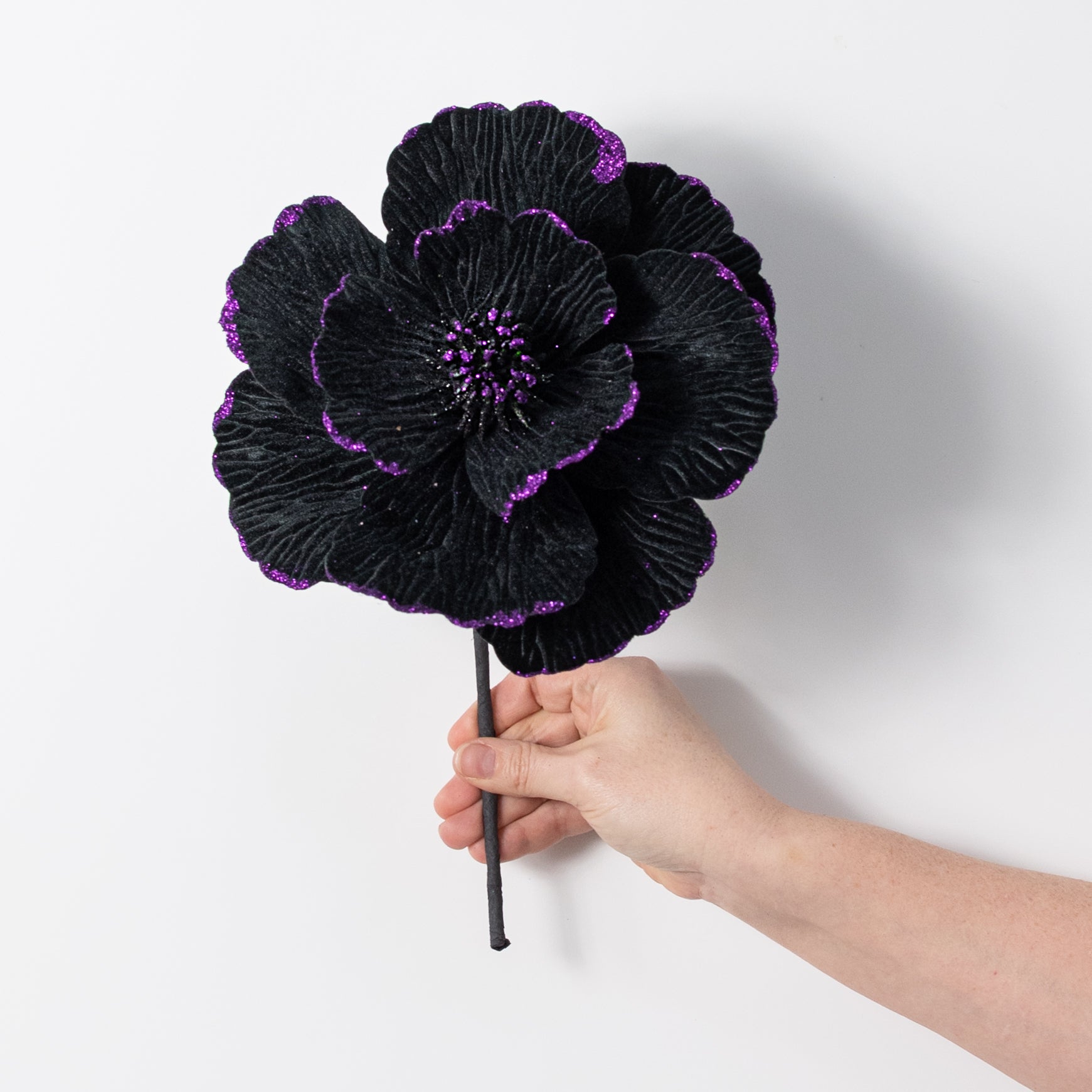 9" x 11" Fantasy Flower Pick: Black & Purple