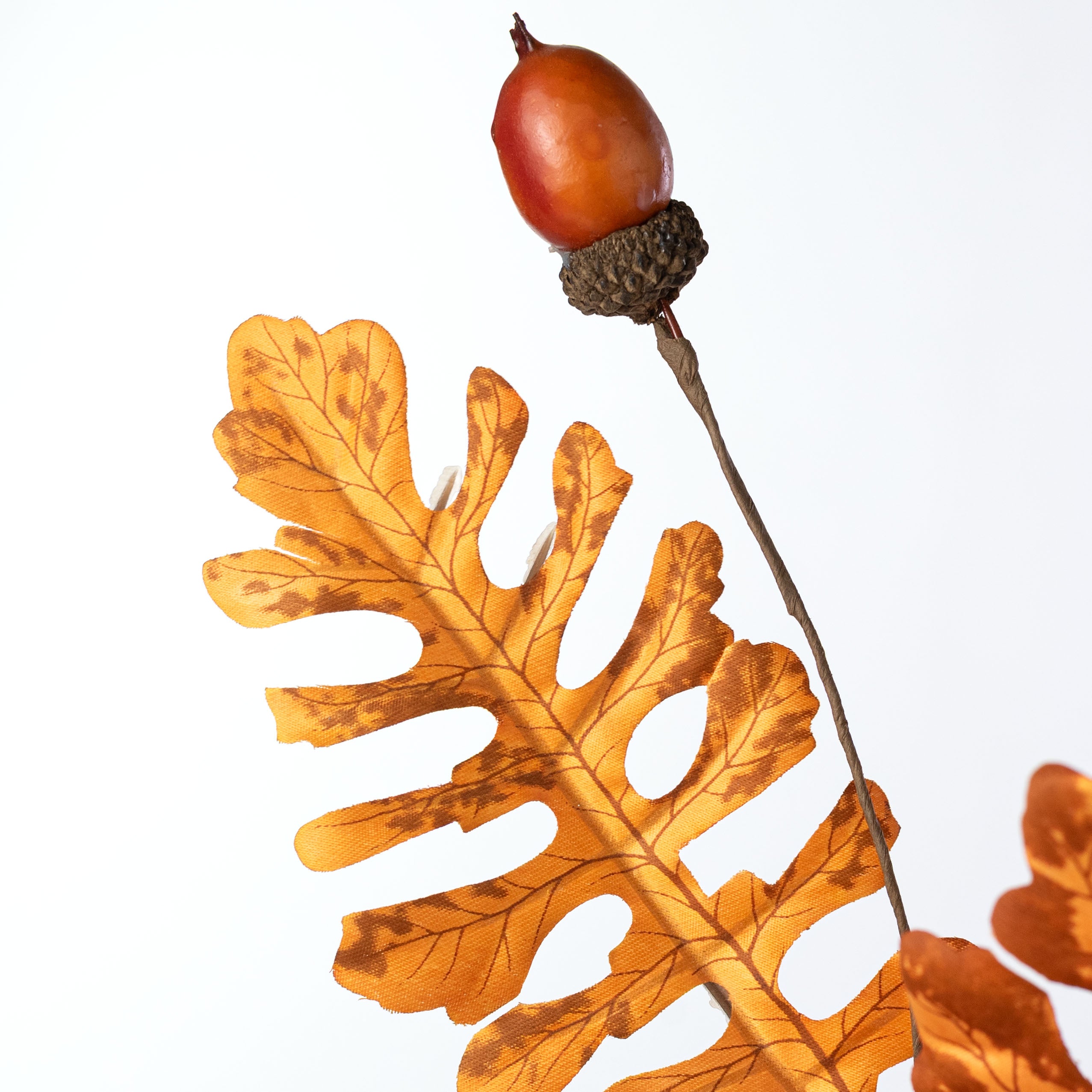 28" Acorn & Oak Leaves Spray: Orange