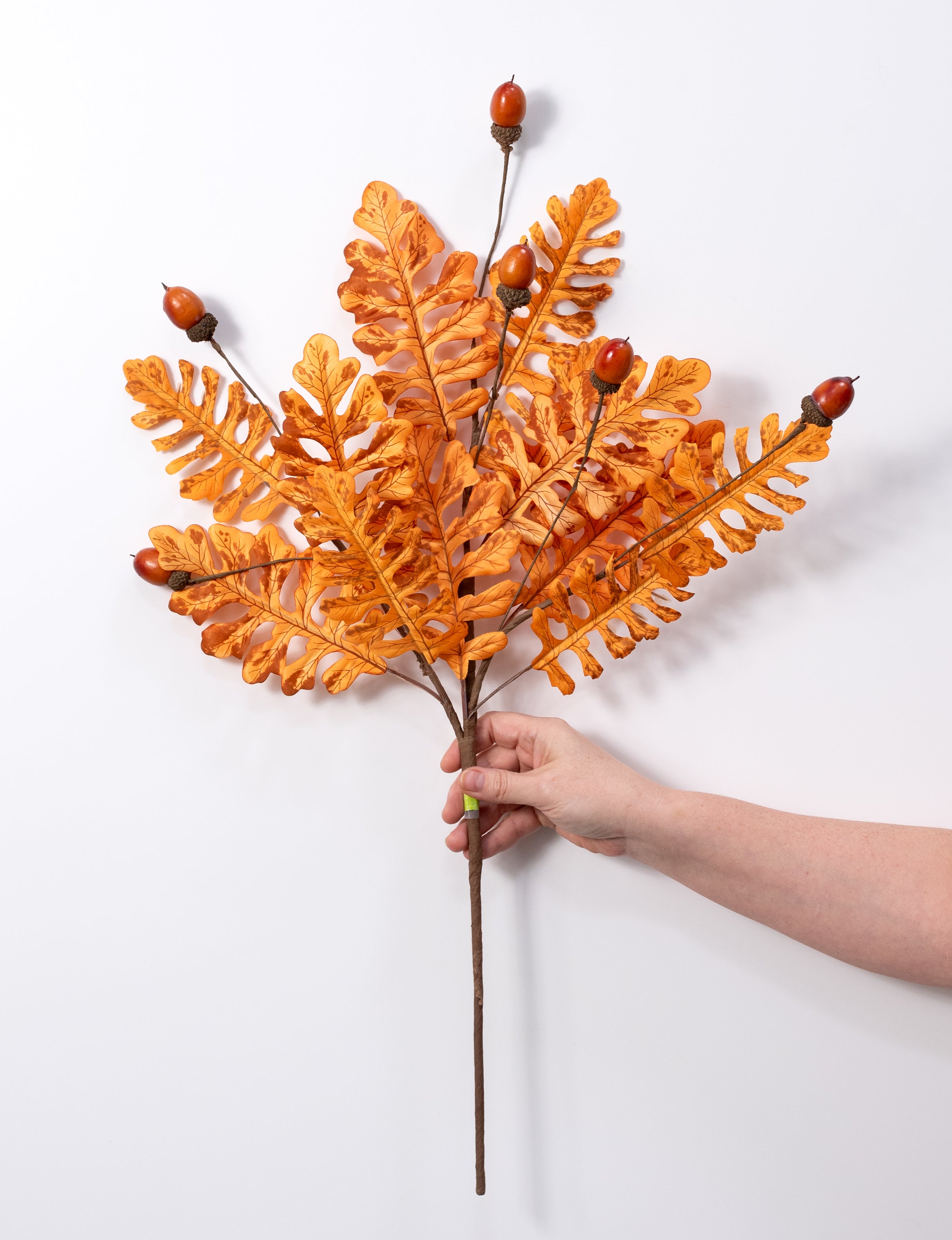 28" Acorn & Oak Leaves Spray: Orange