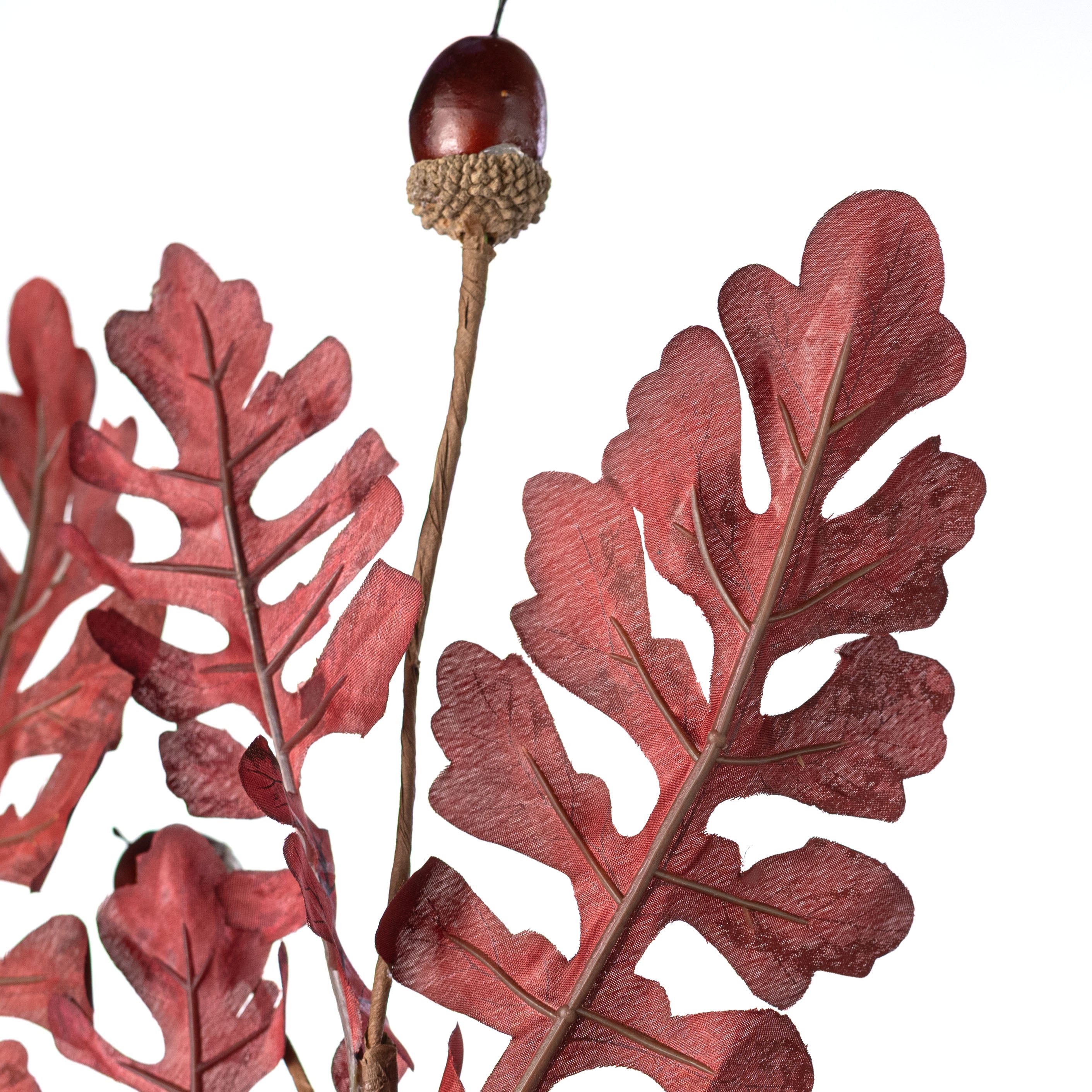 28" Acorn & Oak Leaves Spray: Burgundy