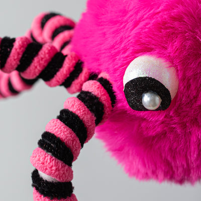 20" Furry Spider Pick: Pink & Black