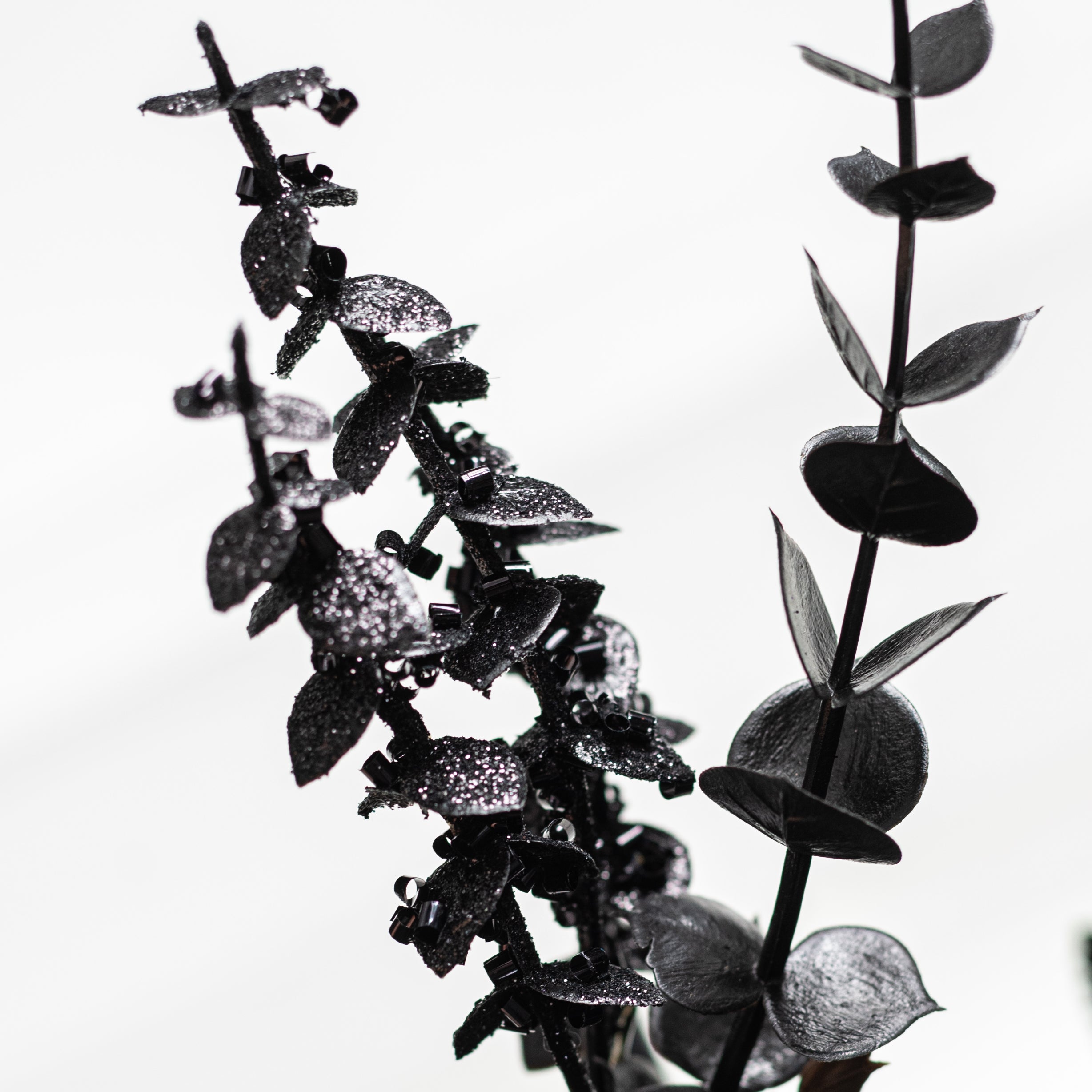 20" Rose & Eucalyptus Bush: Purple & Black (12 Stem)