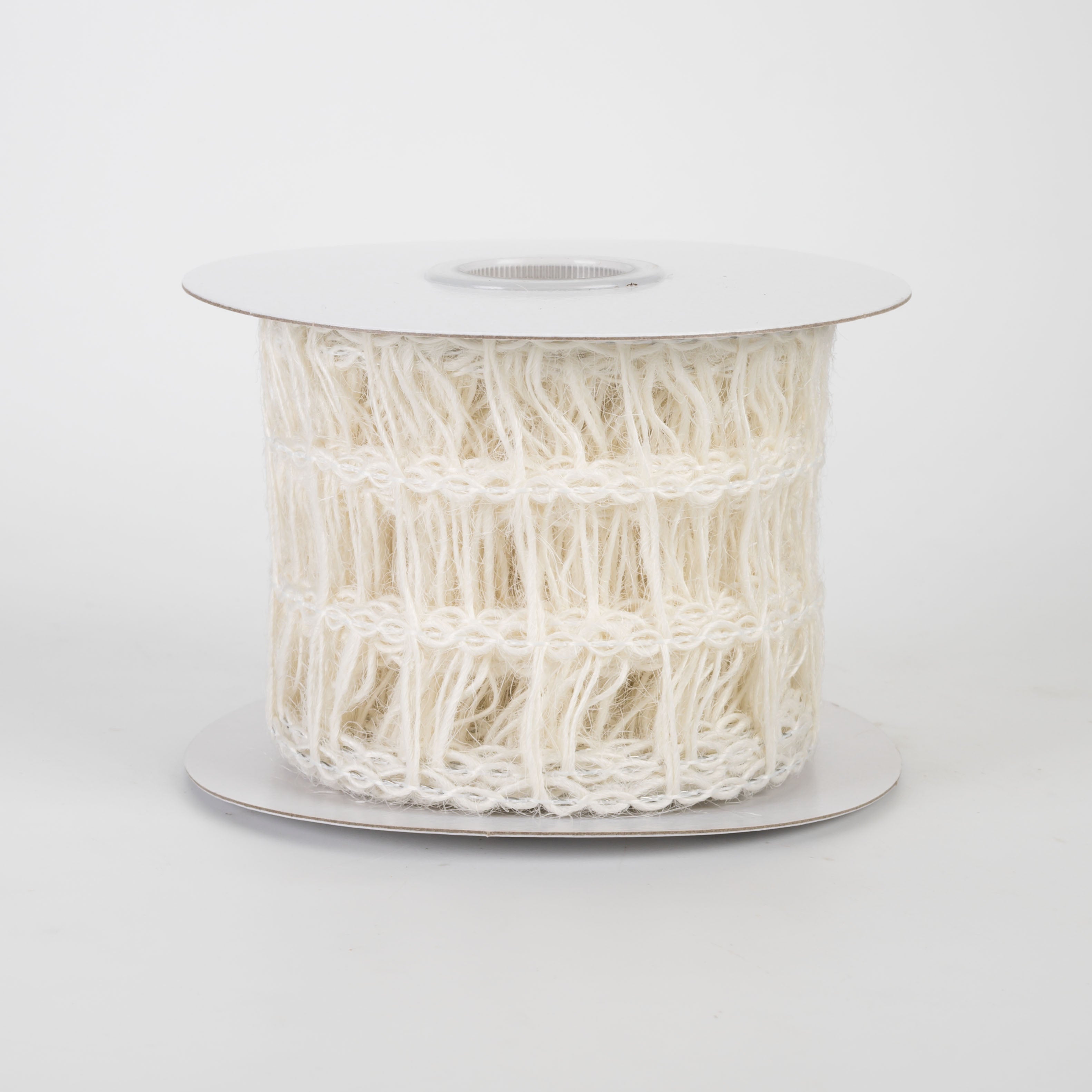 2.5" Open Weave Burlap Jute Ribbon: Ivory (10 Yards)