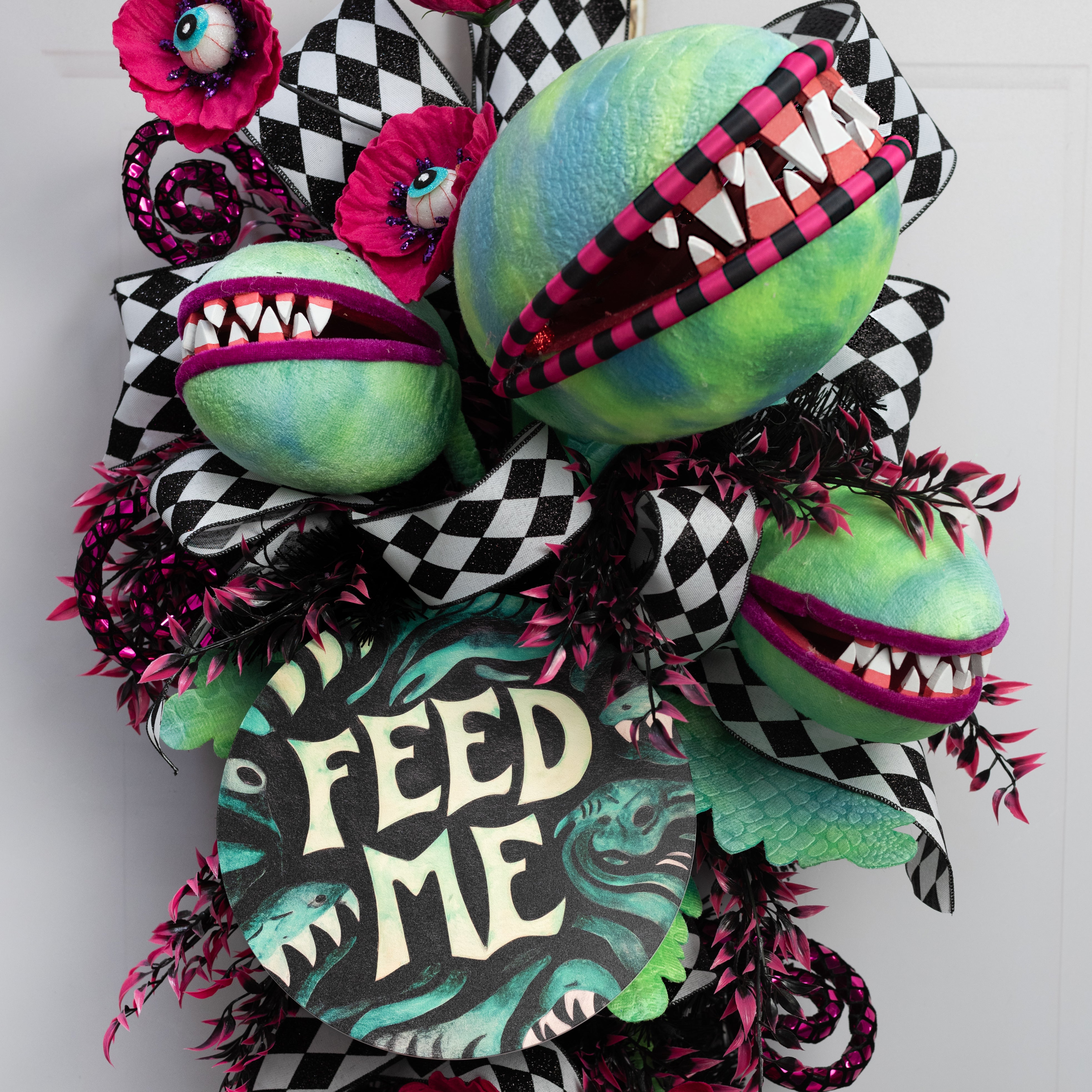 9.4" Round Waterproof Sign: Feed Me Venus Flytrap