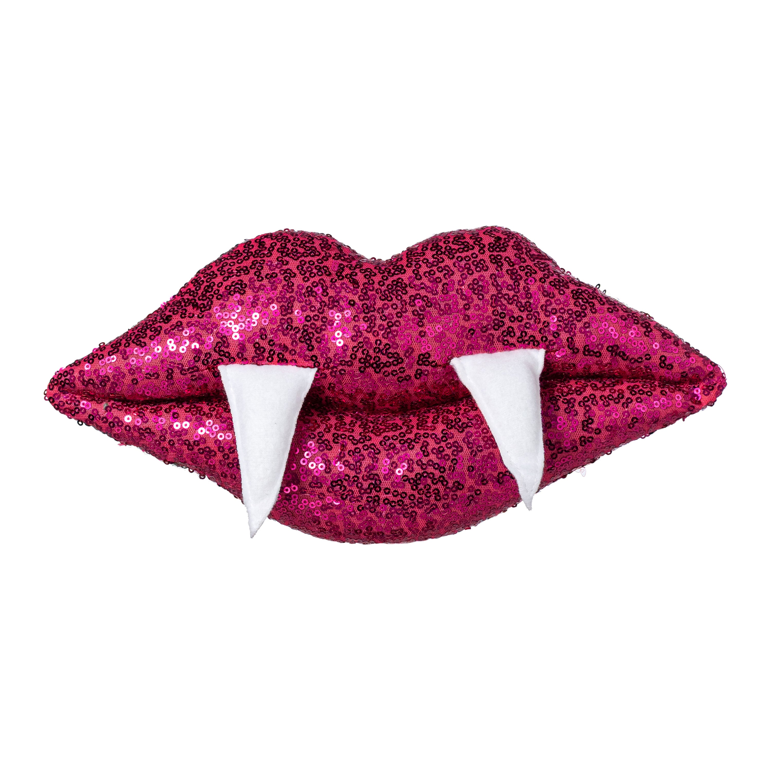 12" Plush Metallic Vampire Lip Accent: Fuchsia Pink