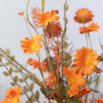 24" Fabric Flower Mixed Fall Filler Spray: Orange