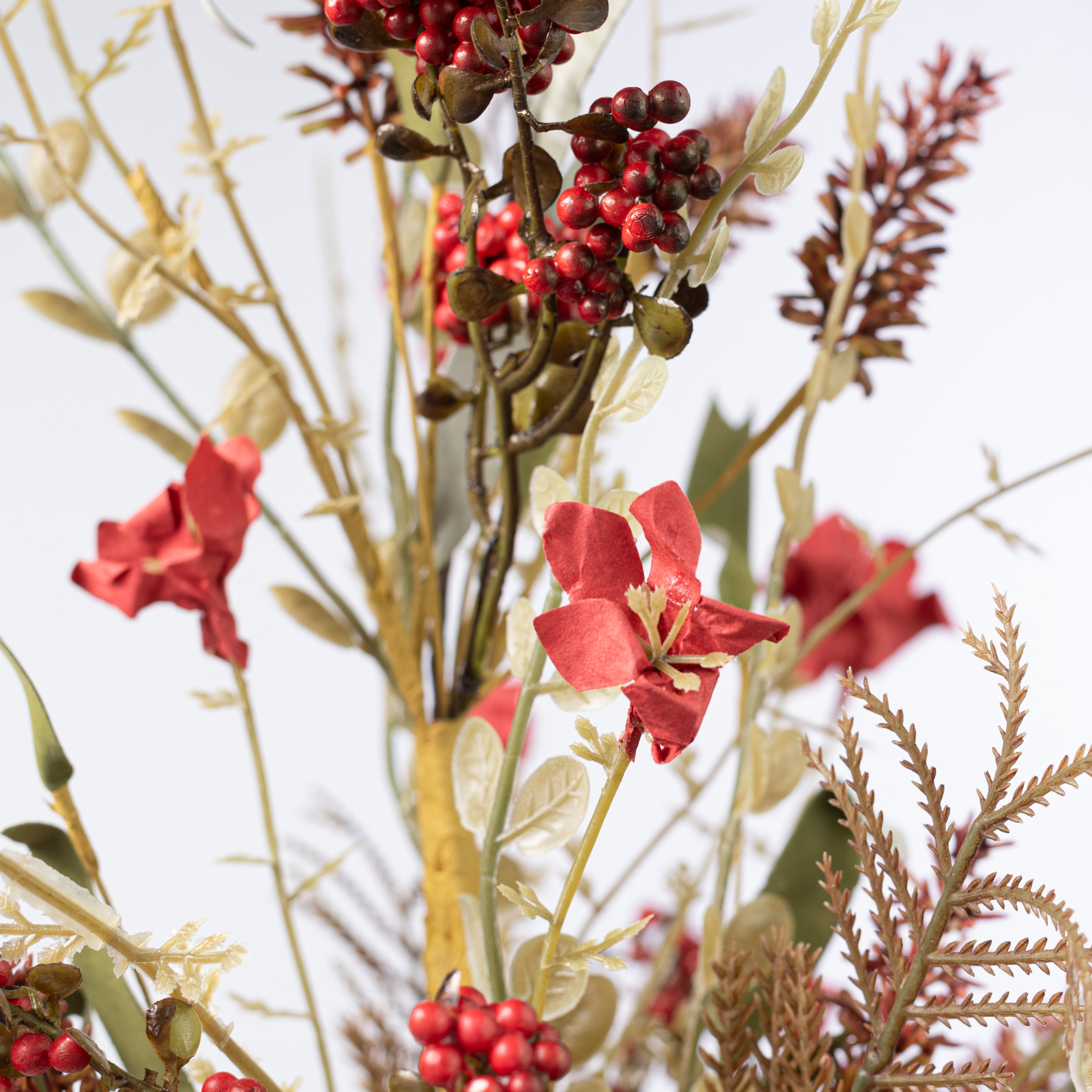 24" Fern, Lavender & Berries Filler Spray: Red