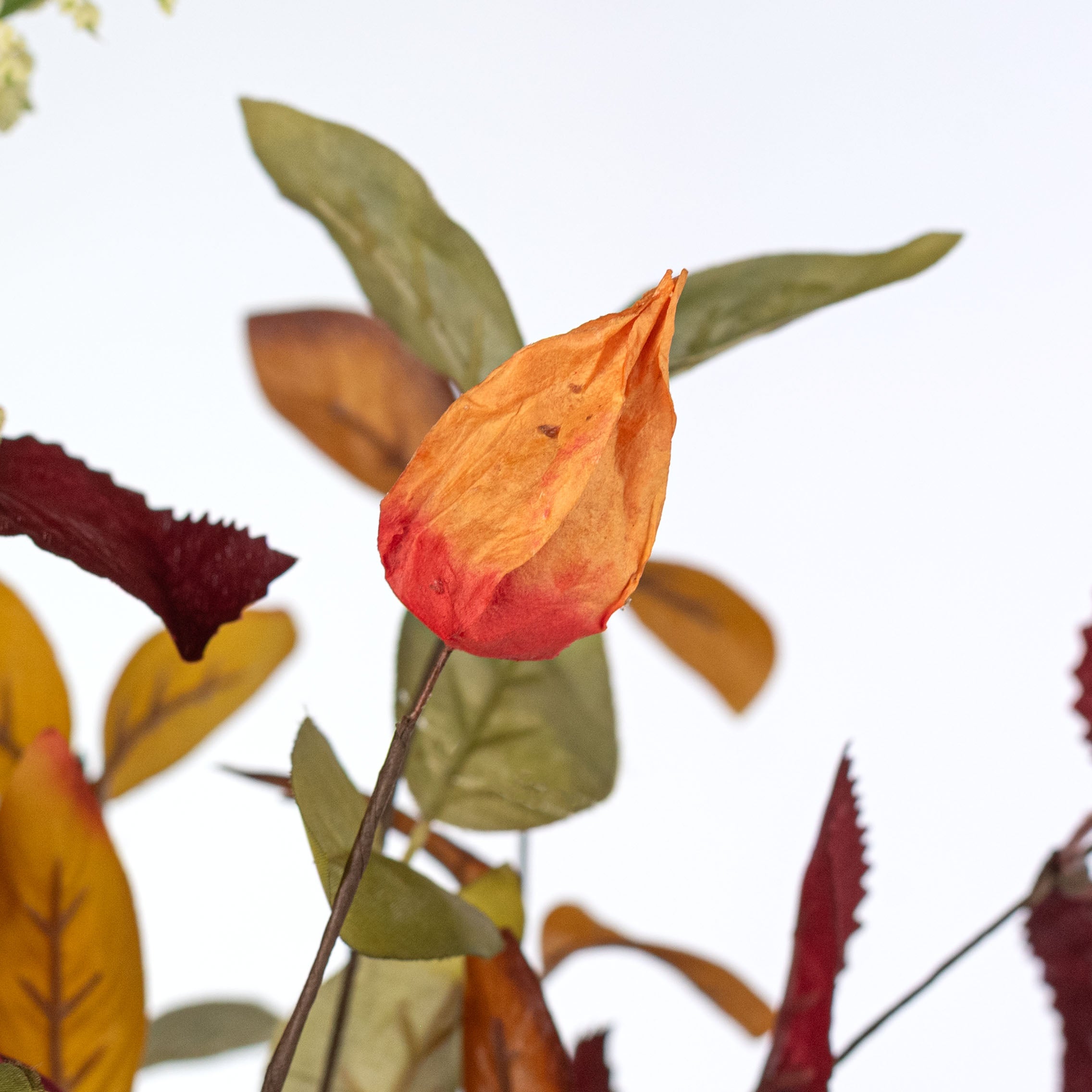 27" Fall Leaves & Chinese Lantern Spray