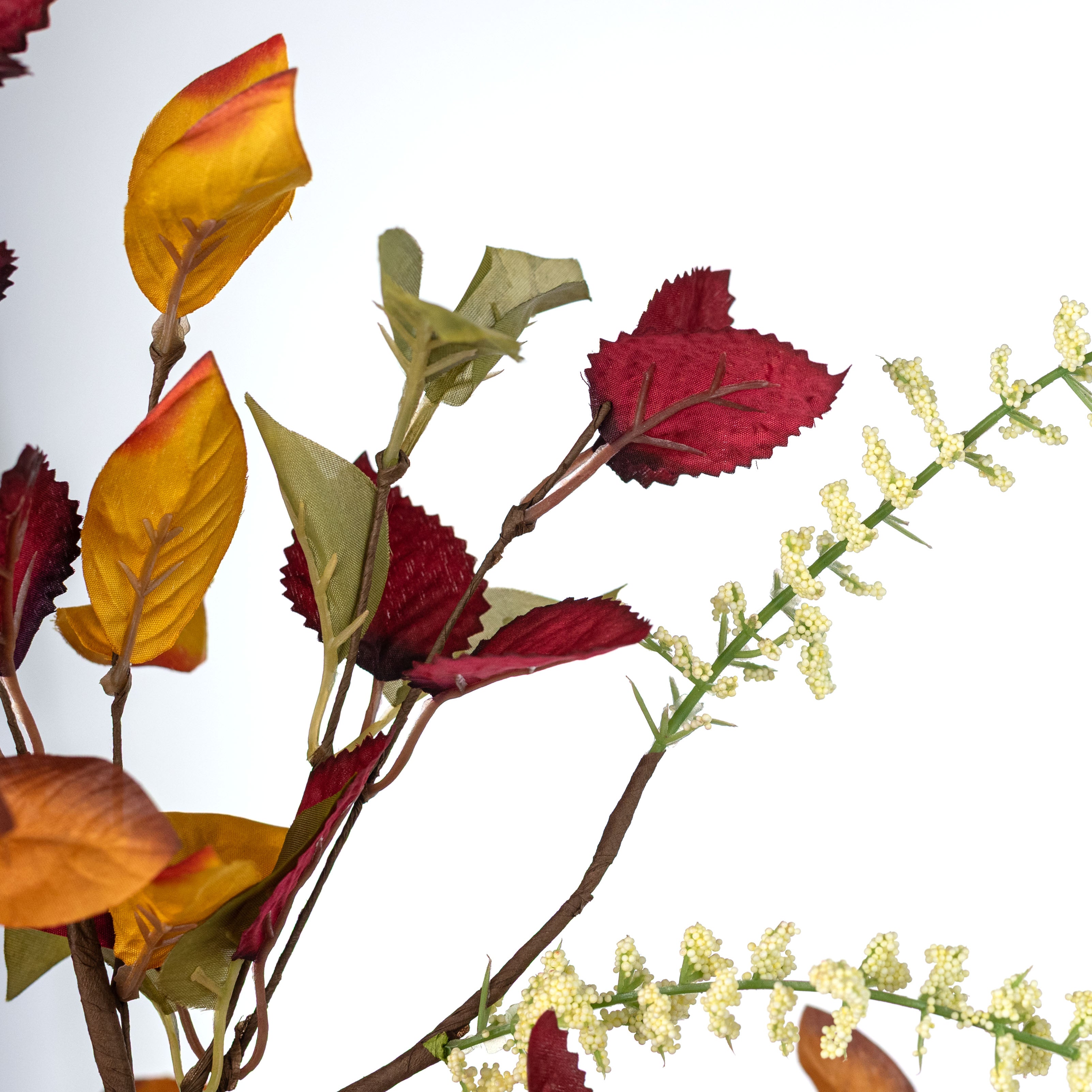 27" Fall Leaves & Chinese Lantern Spray