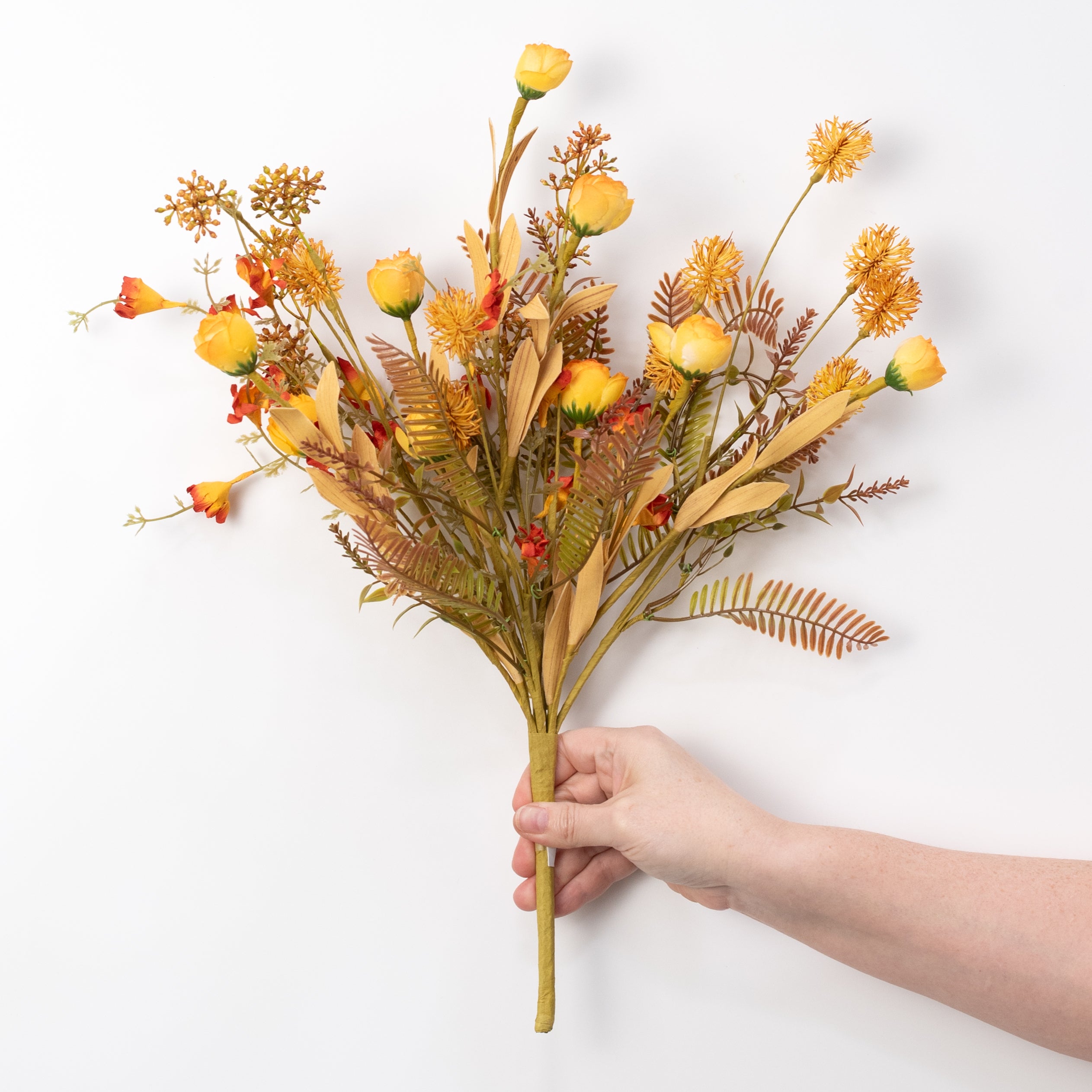 20" Autumn Wildflower Filler Bush: Orange Yellow