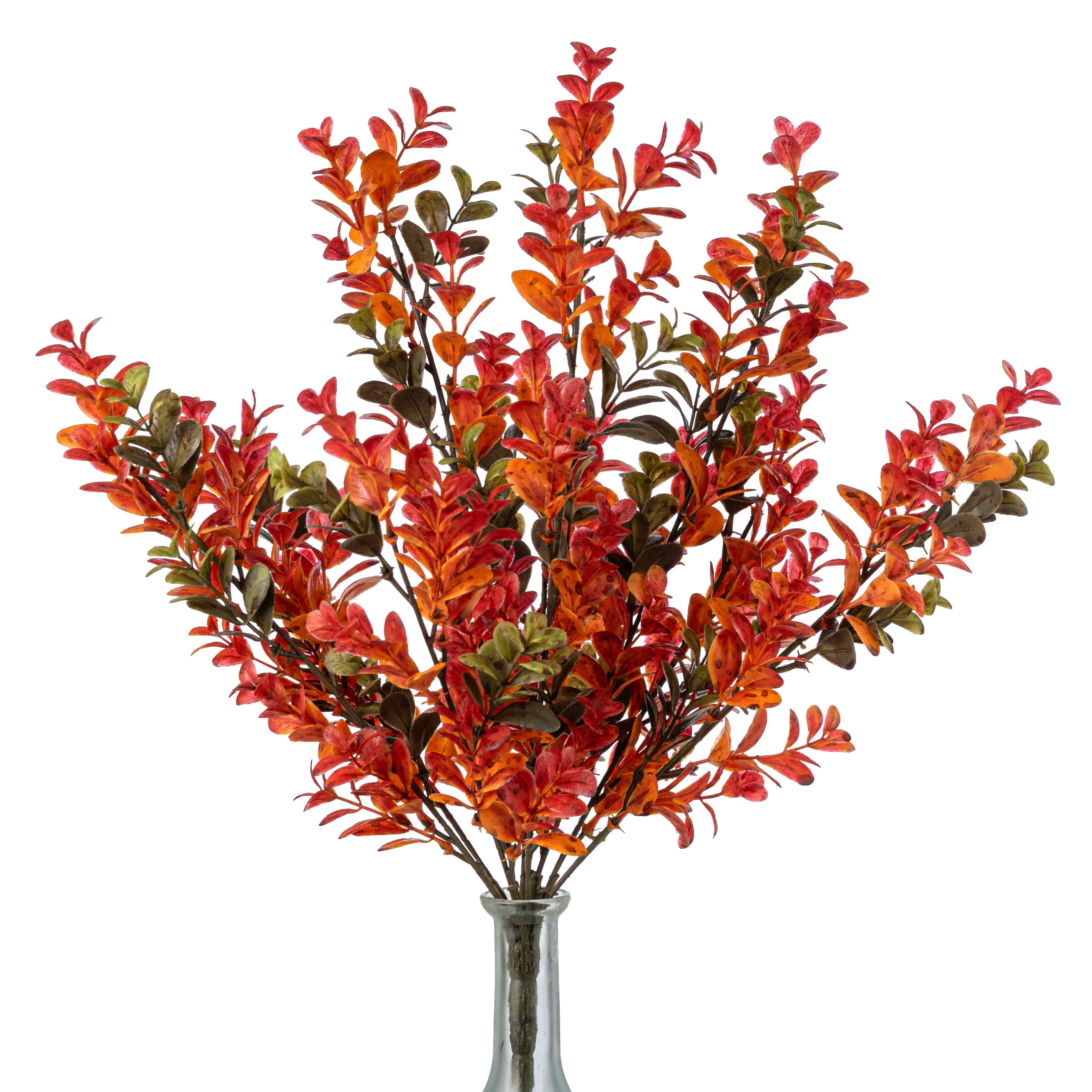 17" Boxwood Greenery Bush: Fall Hues