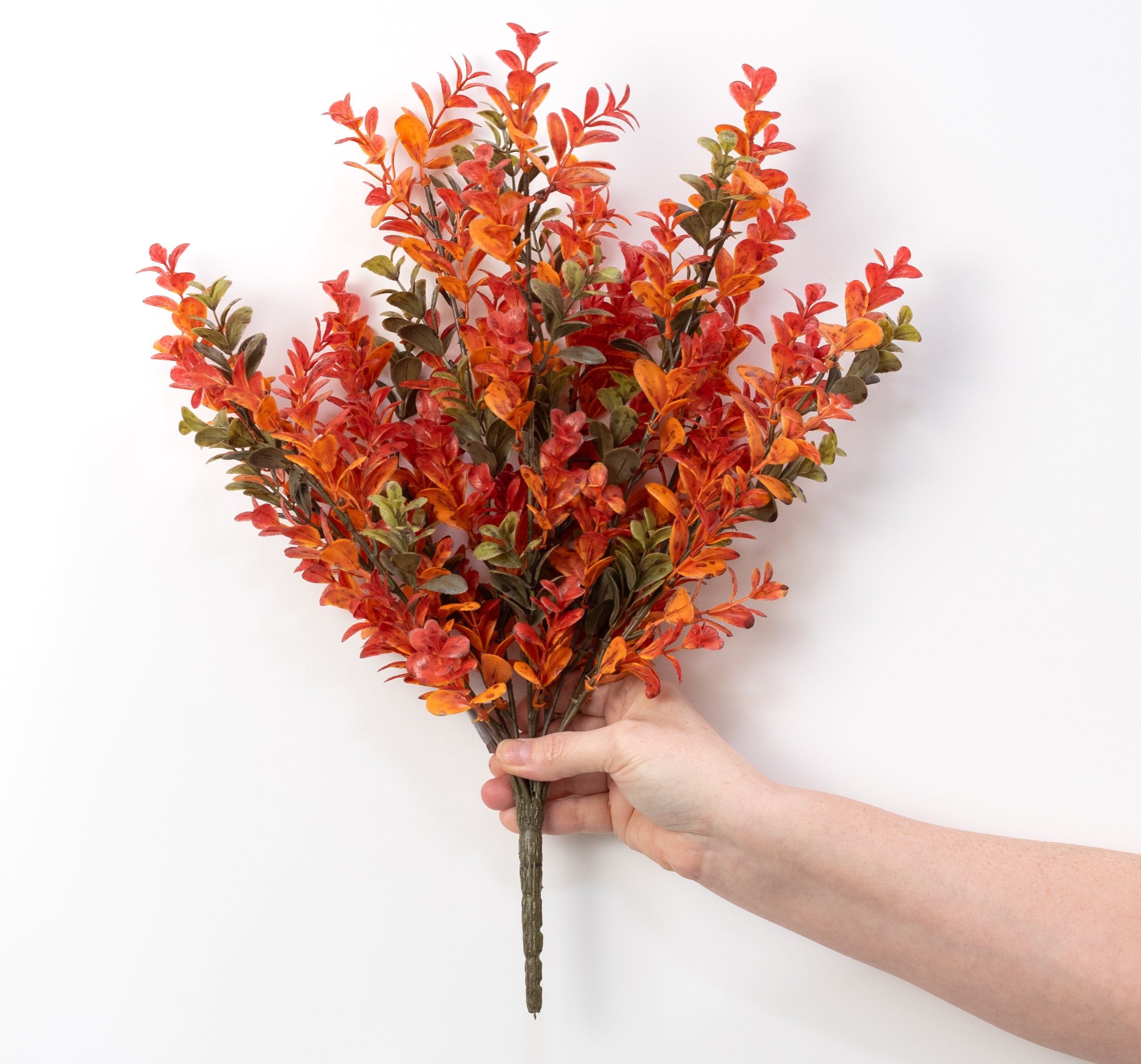 17" Boxwood Greenery Bush: Fall Hues