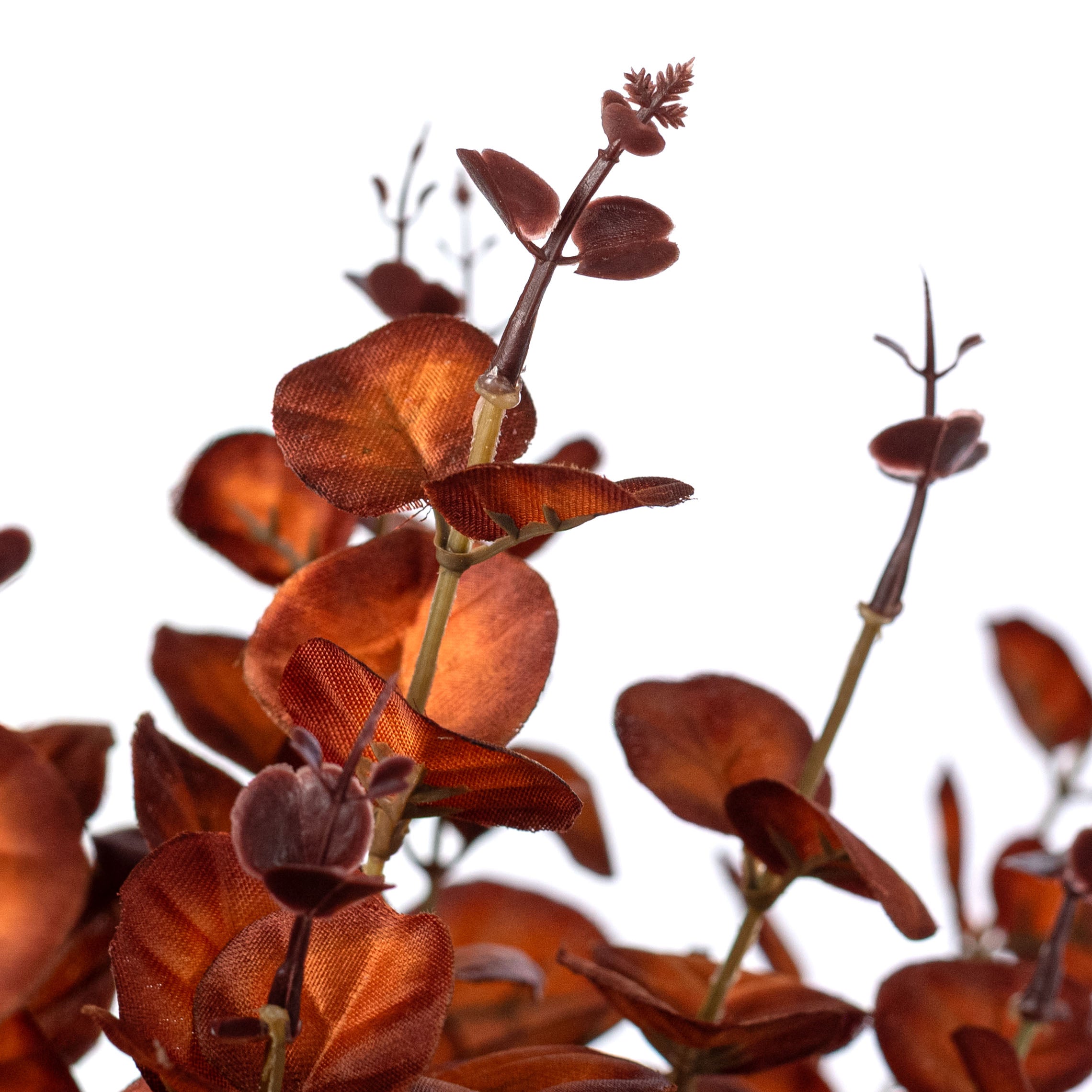 20" Faux Eucalyptus Leaves Bush: Fall Brown
