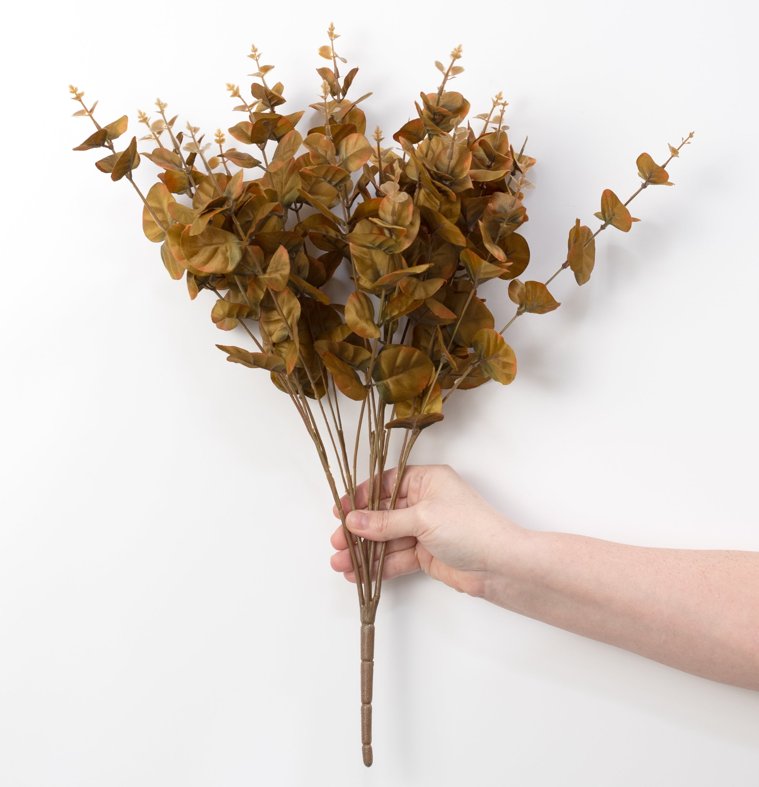 20" Faux Eucalyptus Leaves Bush: Fall Green