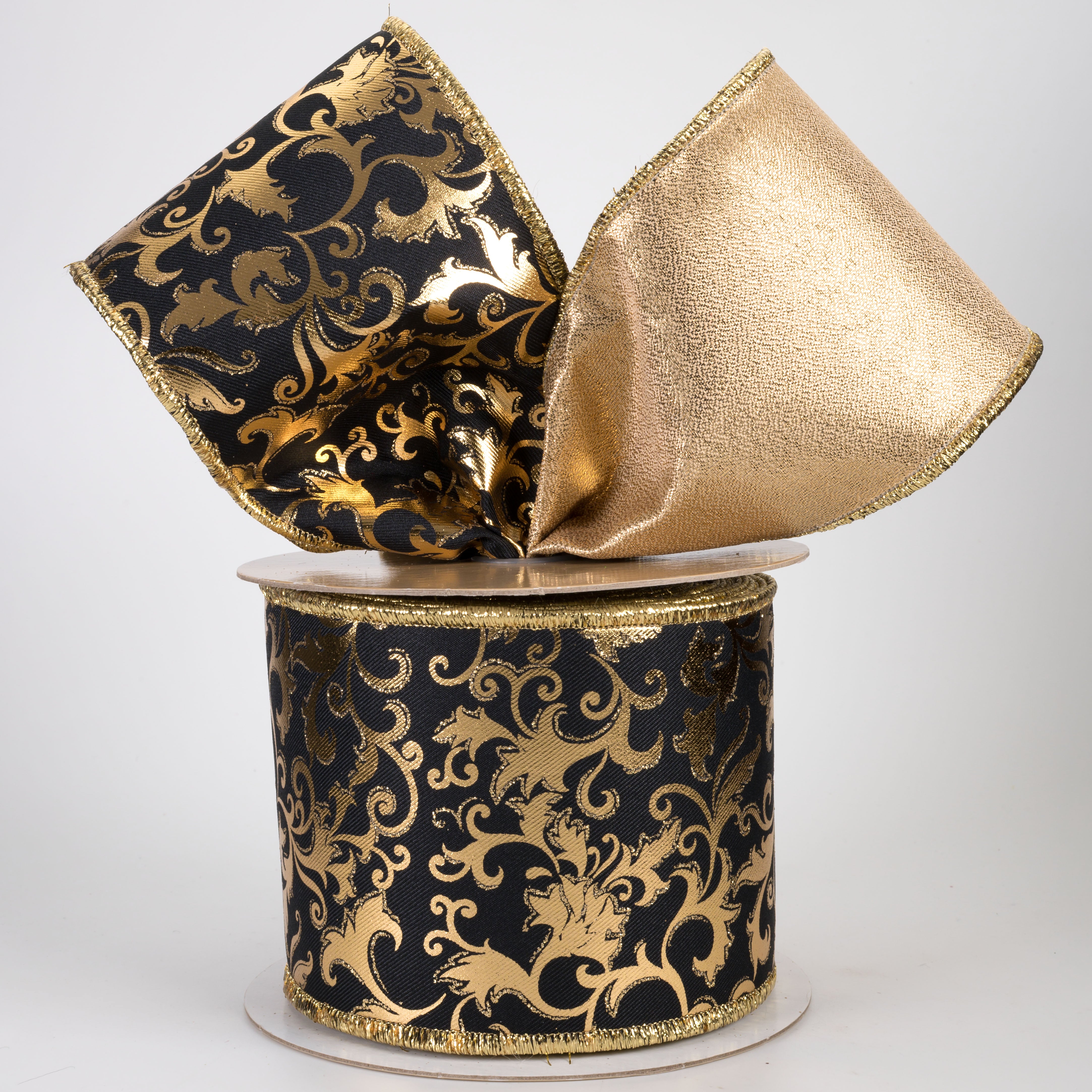 【Idang】 ribbon medium RARE NEW LUXURY D STEVENS GOLD JEWELED MIRRORED FRINGED
