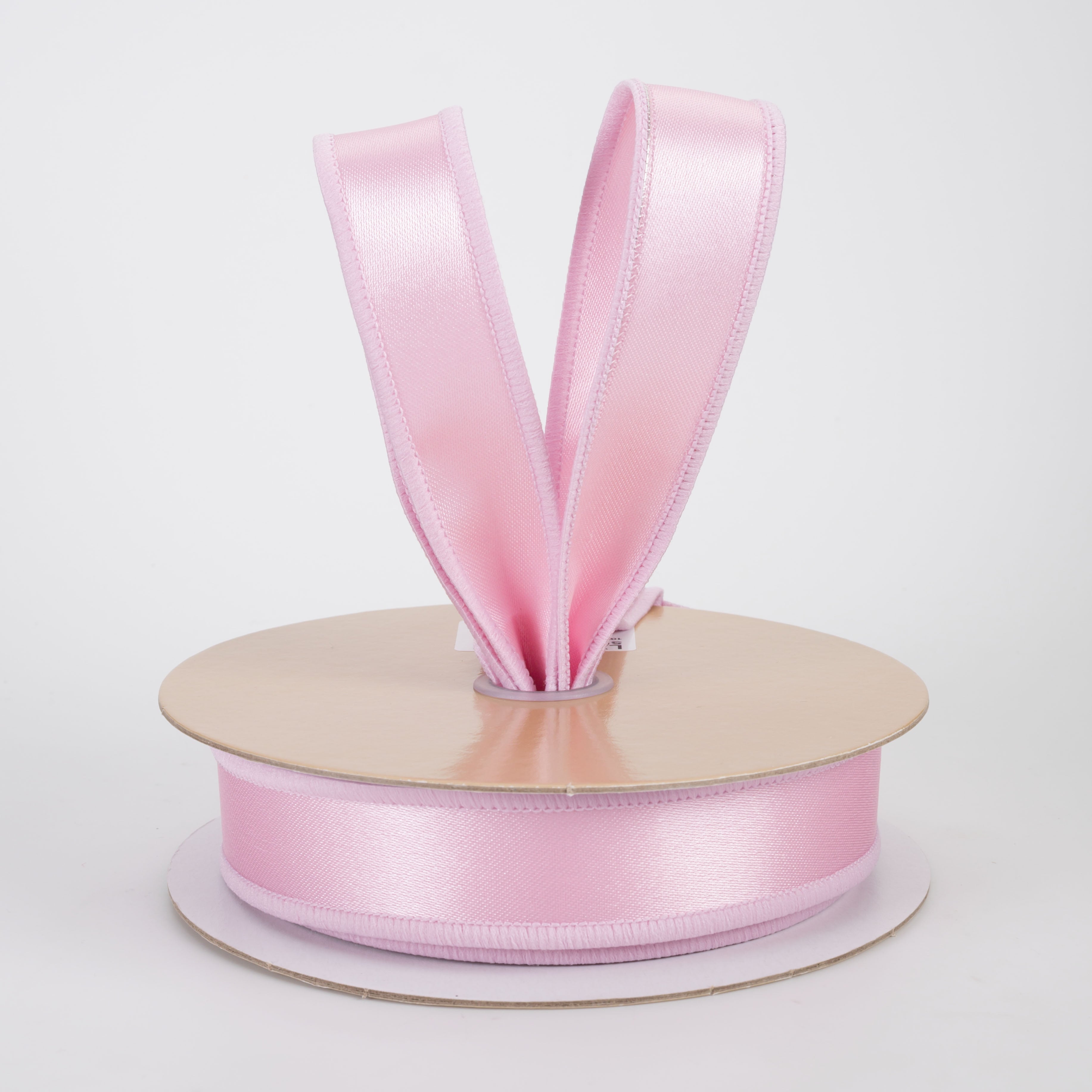 7/8" Double Sided Fused Satin Ribbon: Pink (10 Yards)