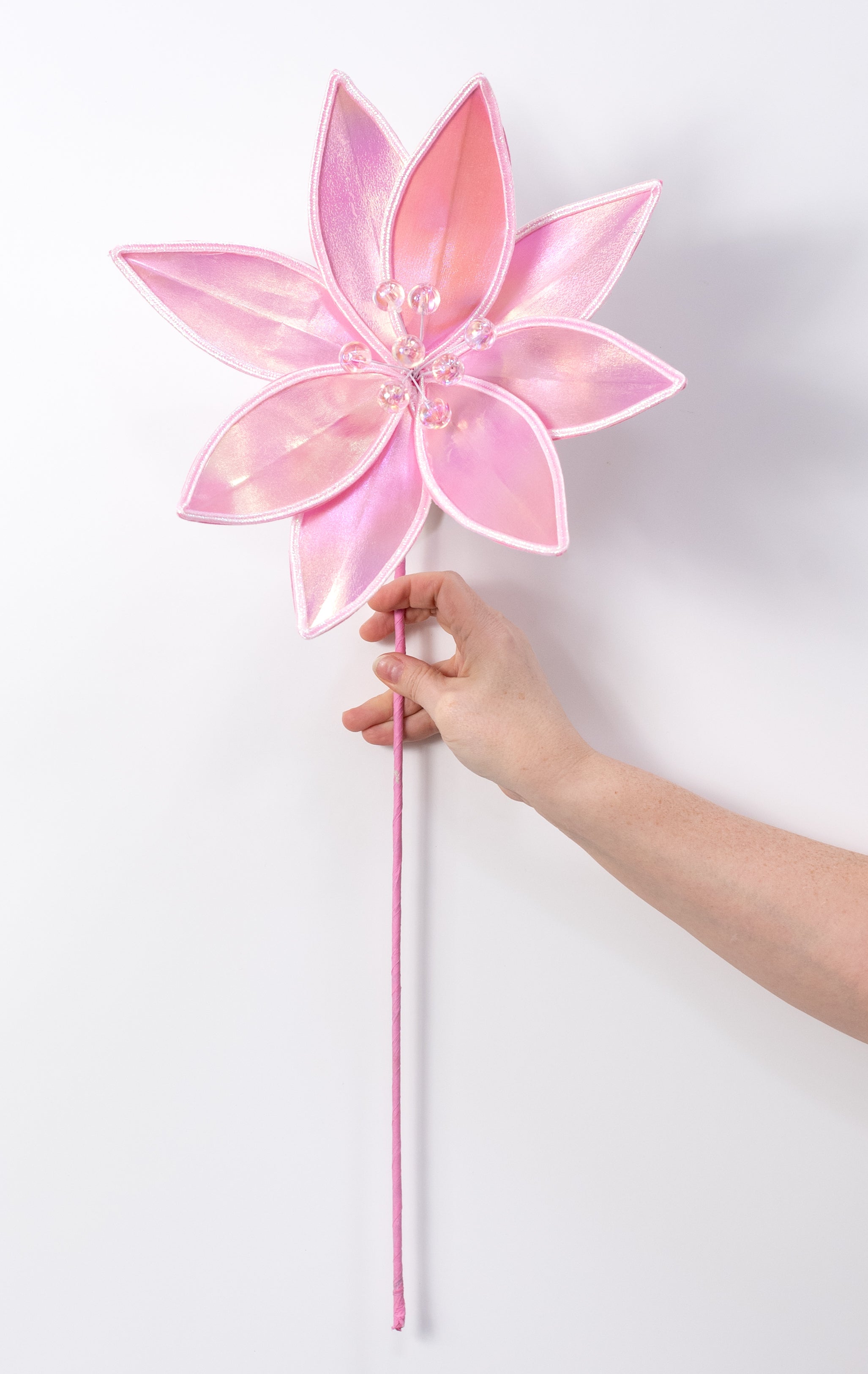 23" Glossy Poinsettia Stem: Pink
