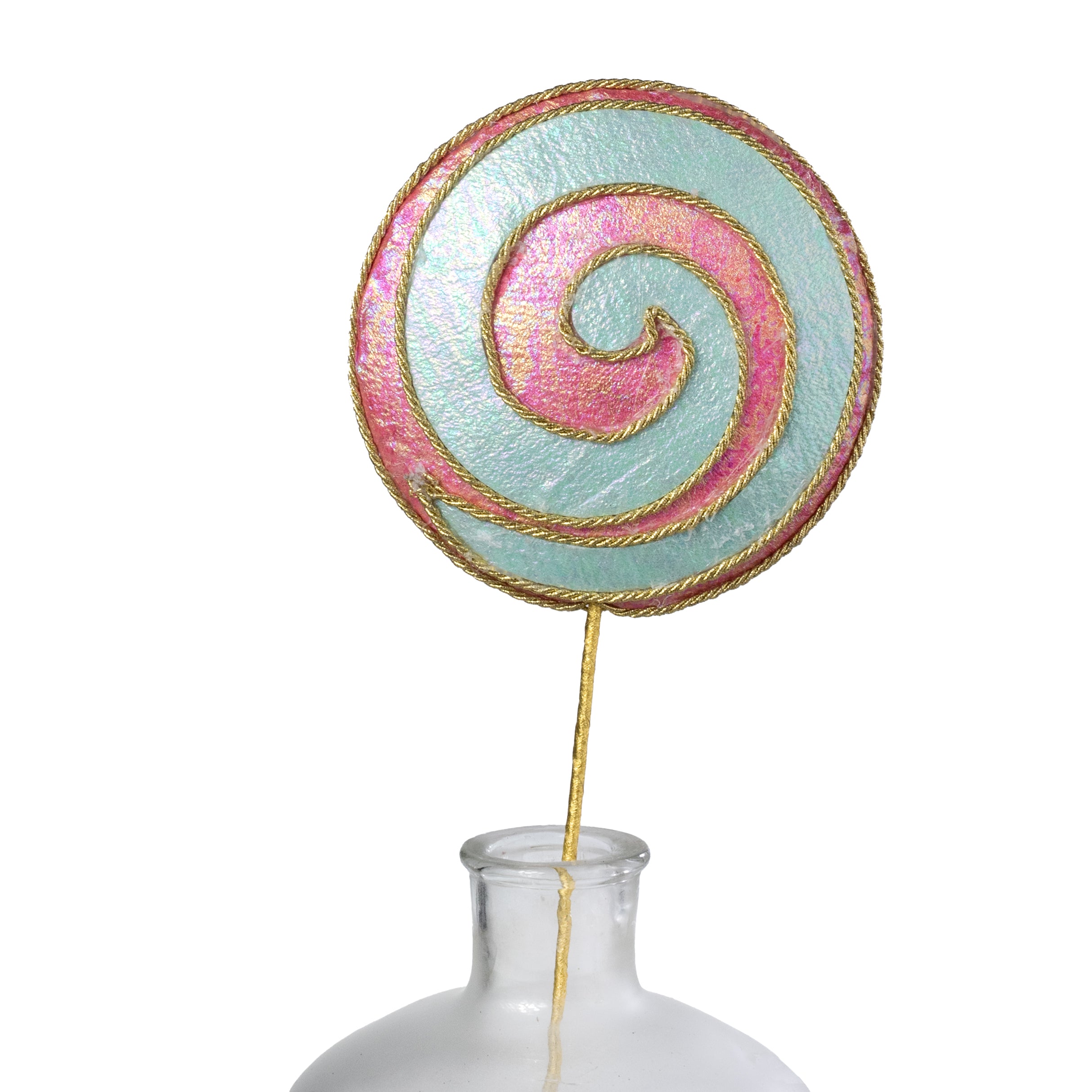 7" x 20" Lollipop Swirl Spray: Mint Blue & Pink