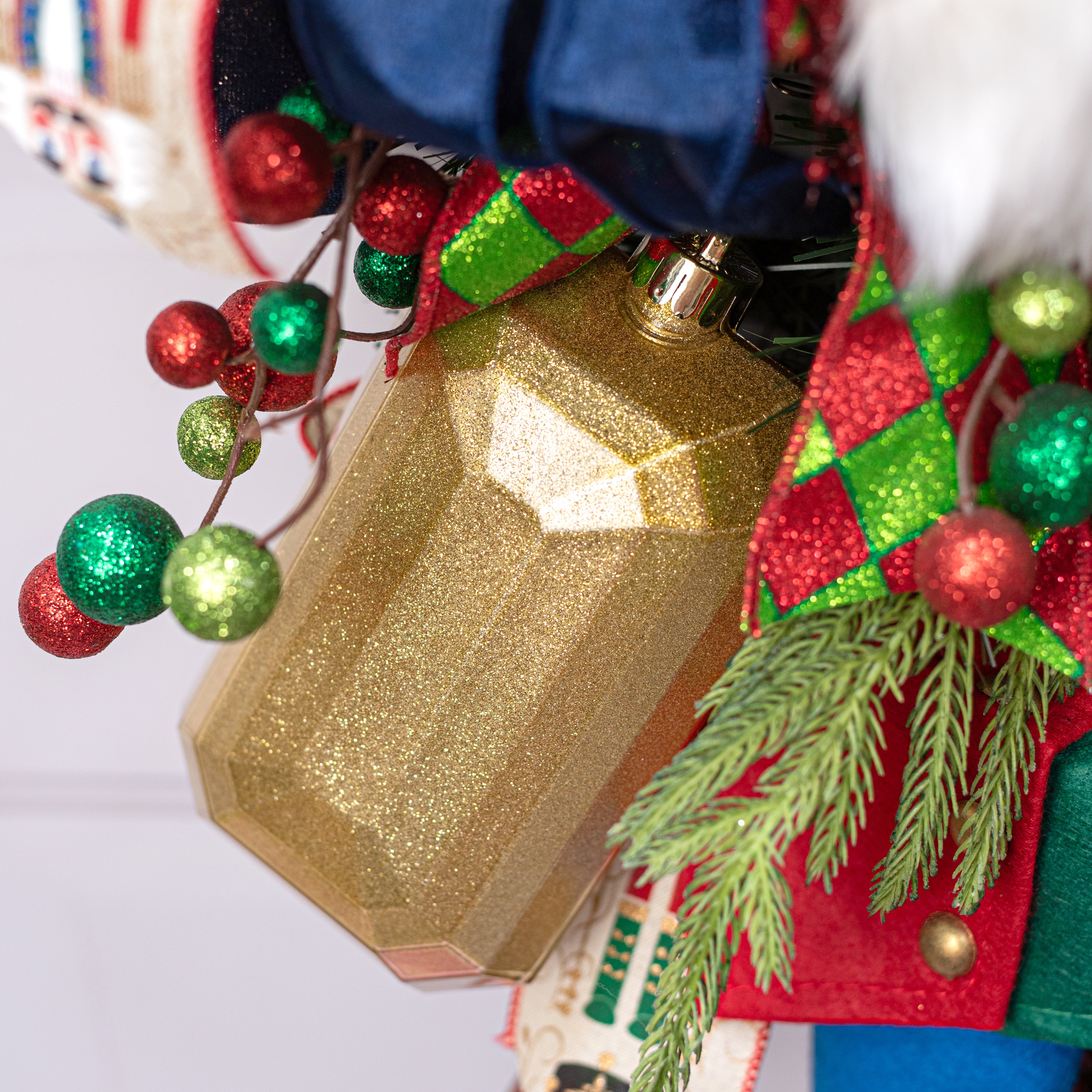 7" Rectangle Gem Ornament: Glitter Inside Gold