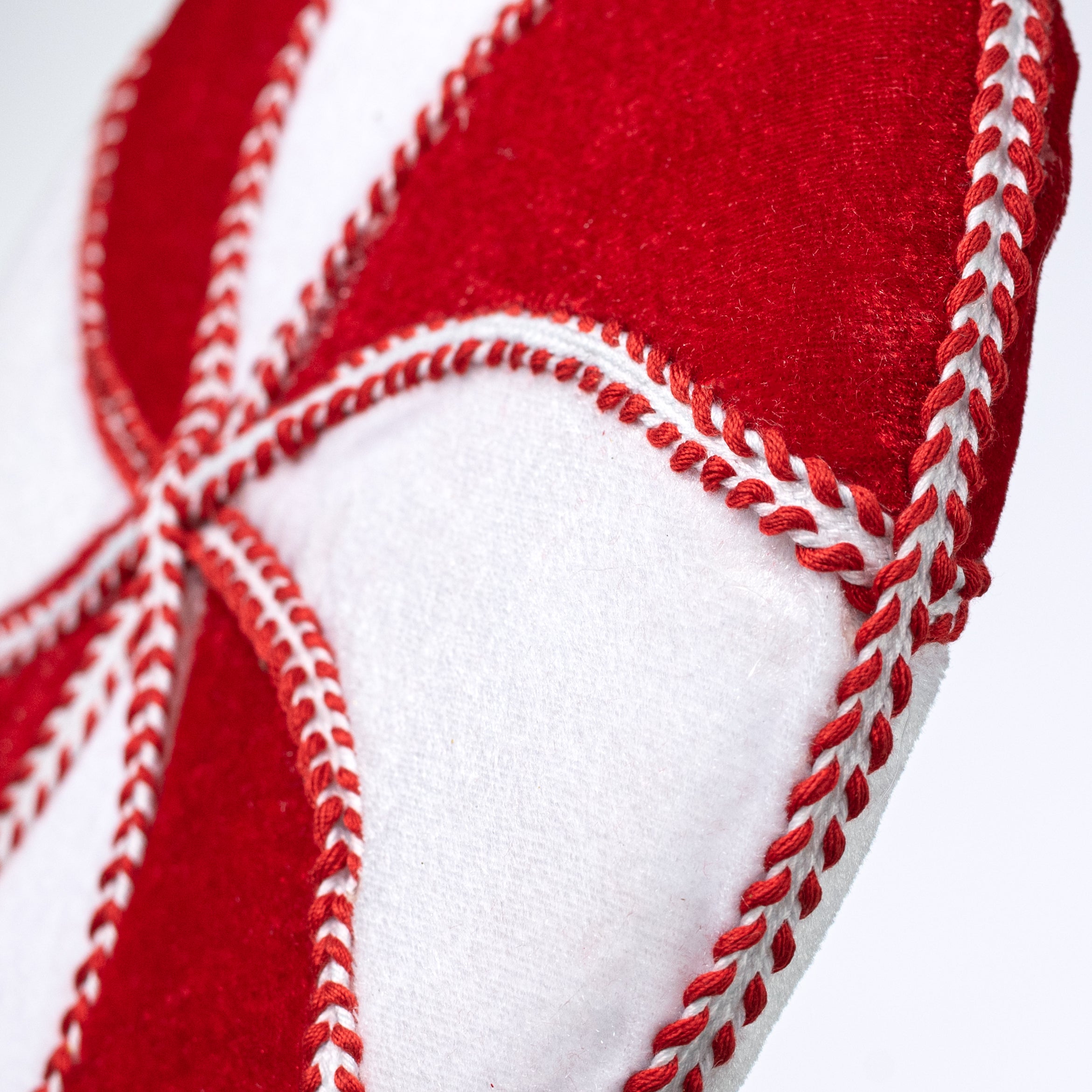 10" x 29" Velvet & Trim Lollipop Spray: Red & White