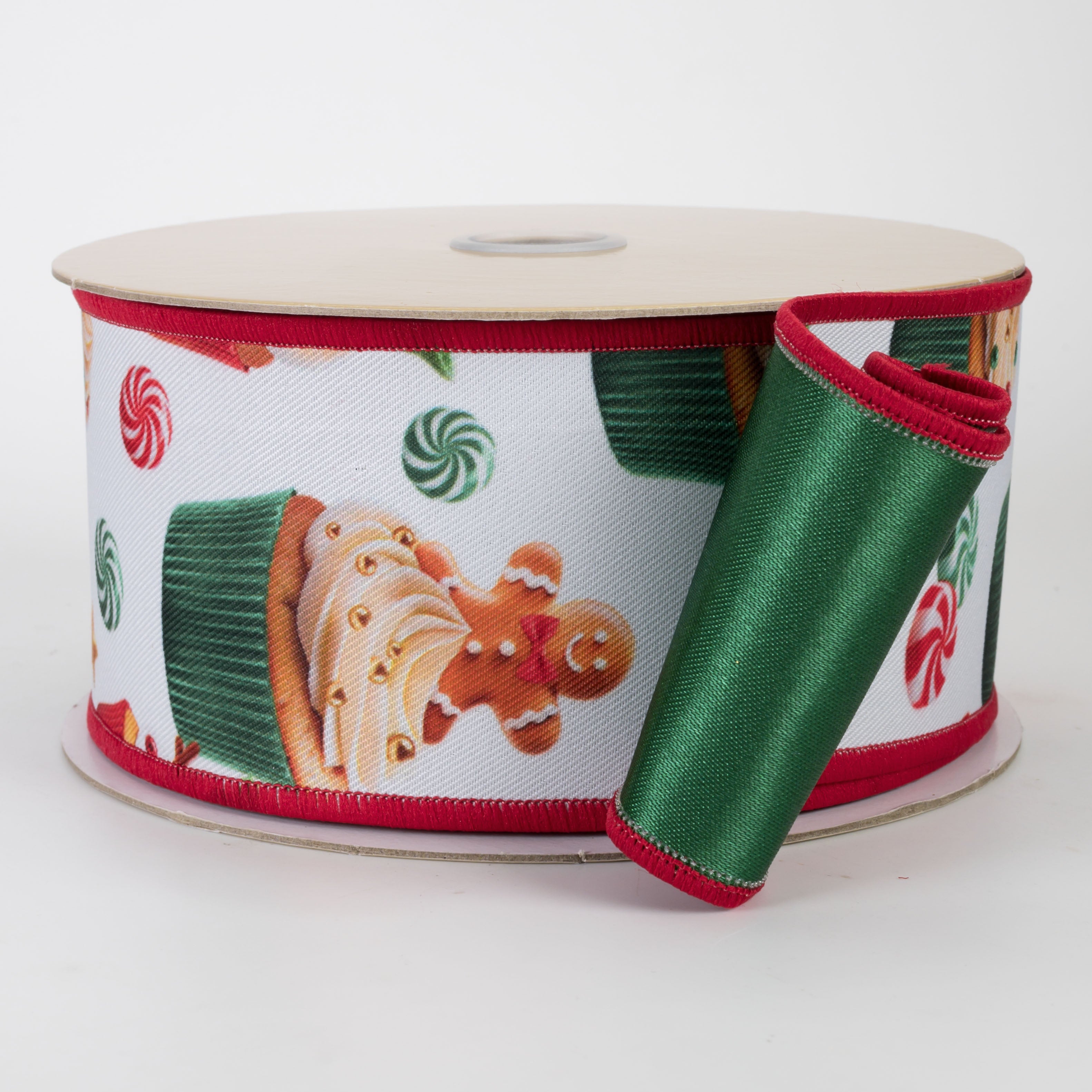 2.5" Double Sided Fused Christmas Cupcakes Ribbon (10 Yards)