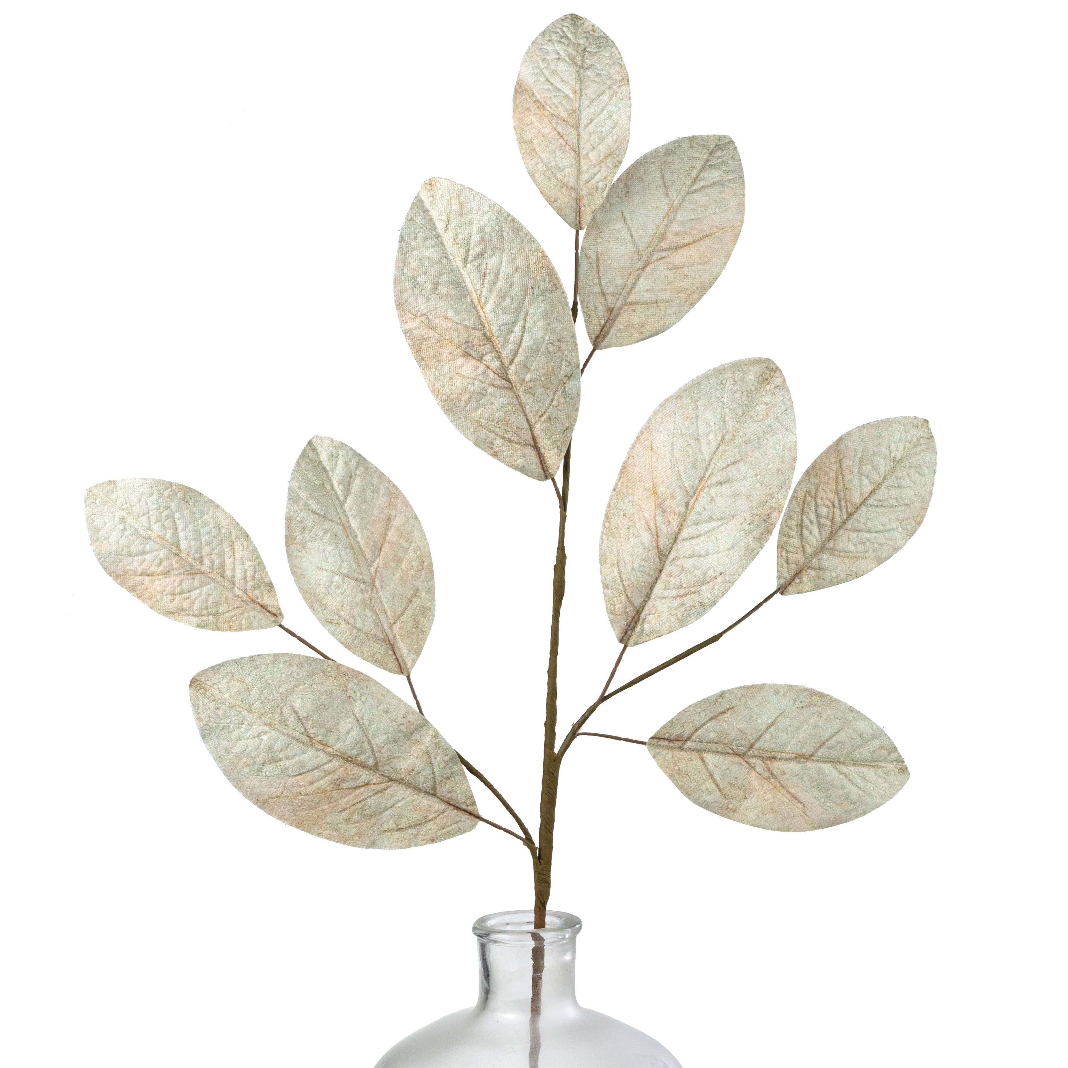32" Magnolia Leaves Spray: Beige & Green