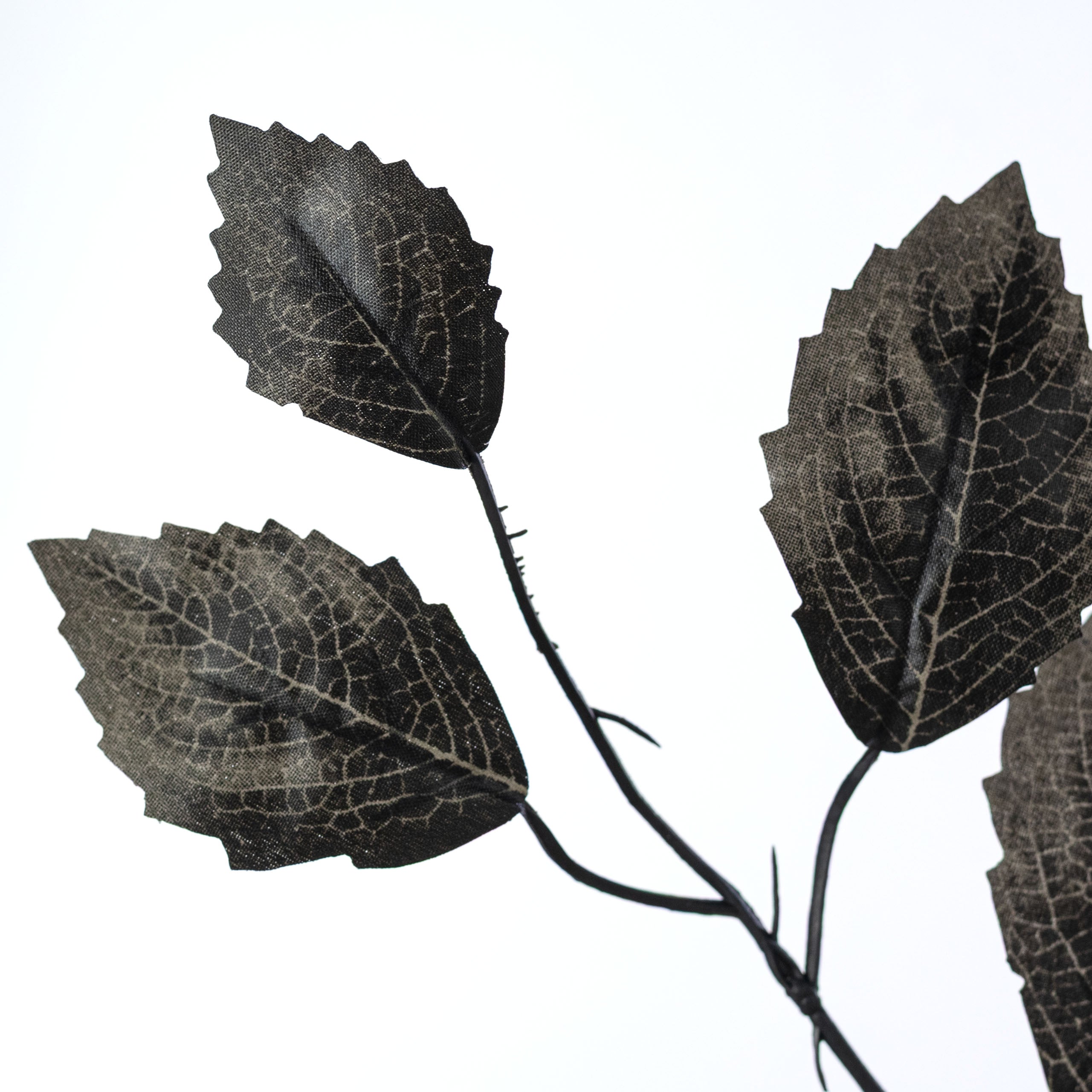 28" Rose Leaf Sprays: Black (12)