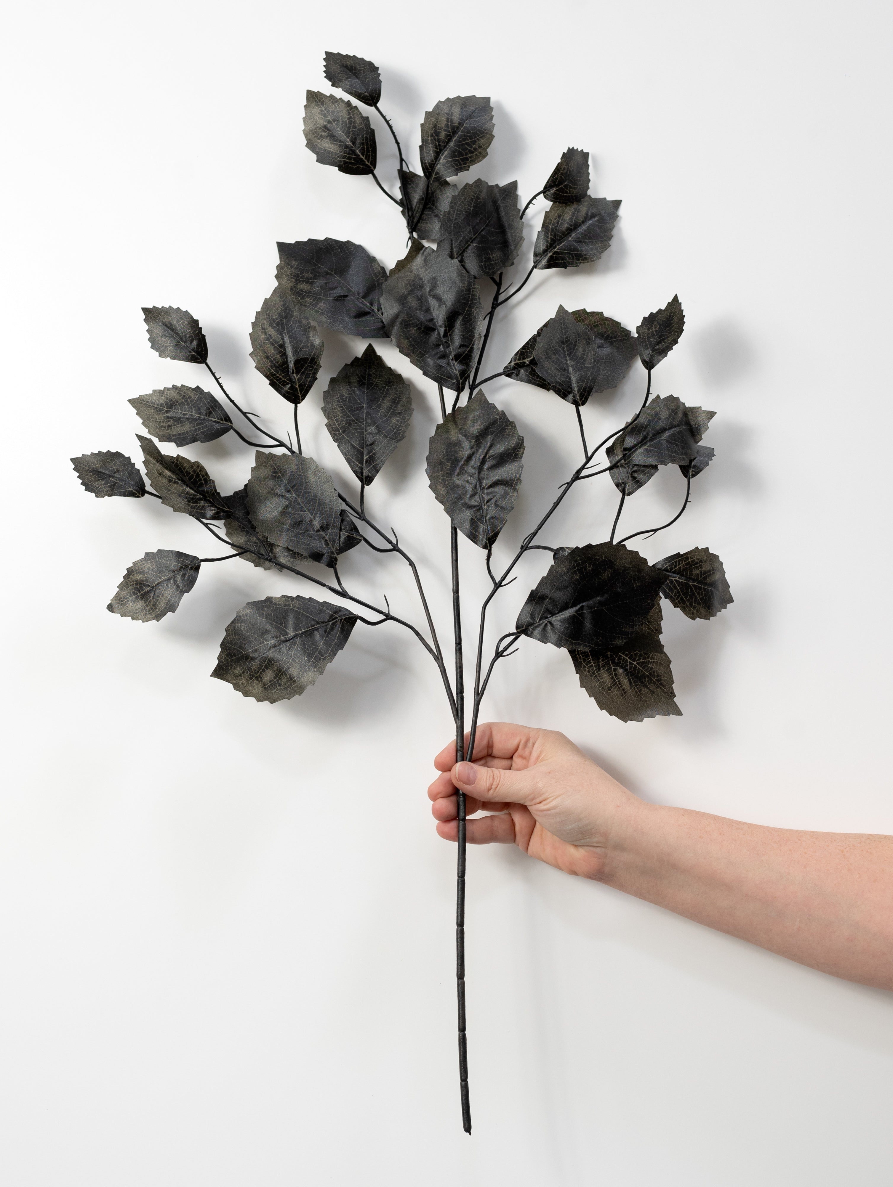 28" Rose Leaf Sprays: Black (12)