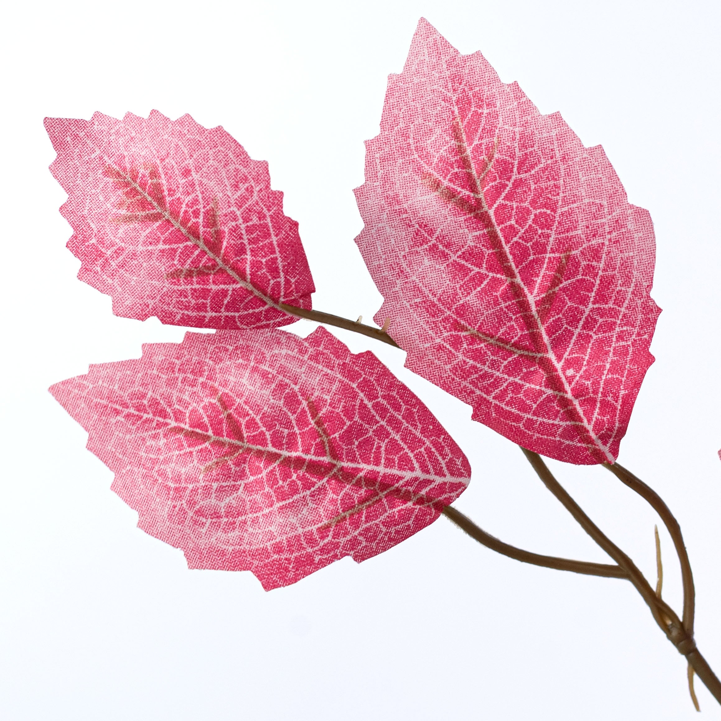 28" Rose Leaf Sprays: Hot Pink (12)